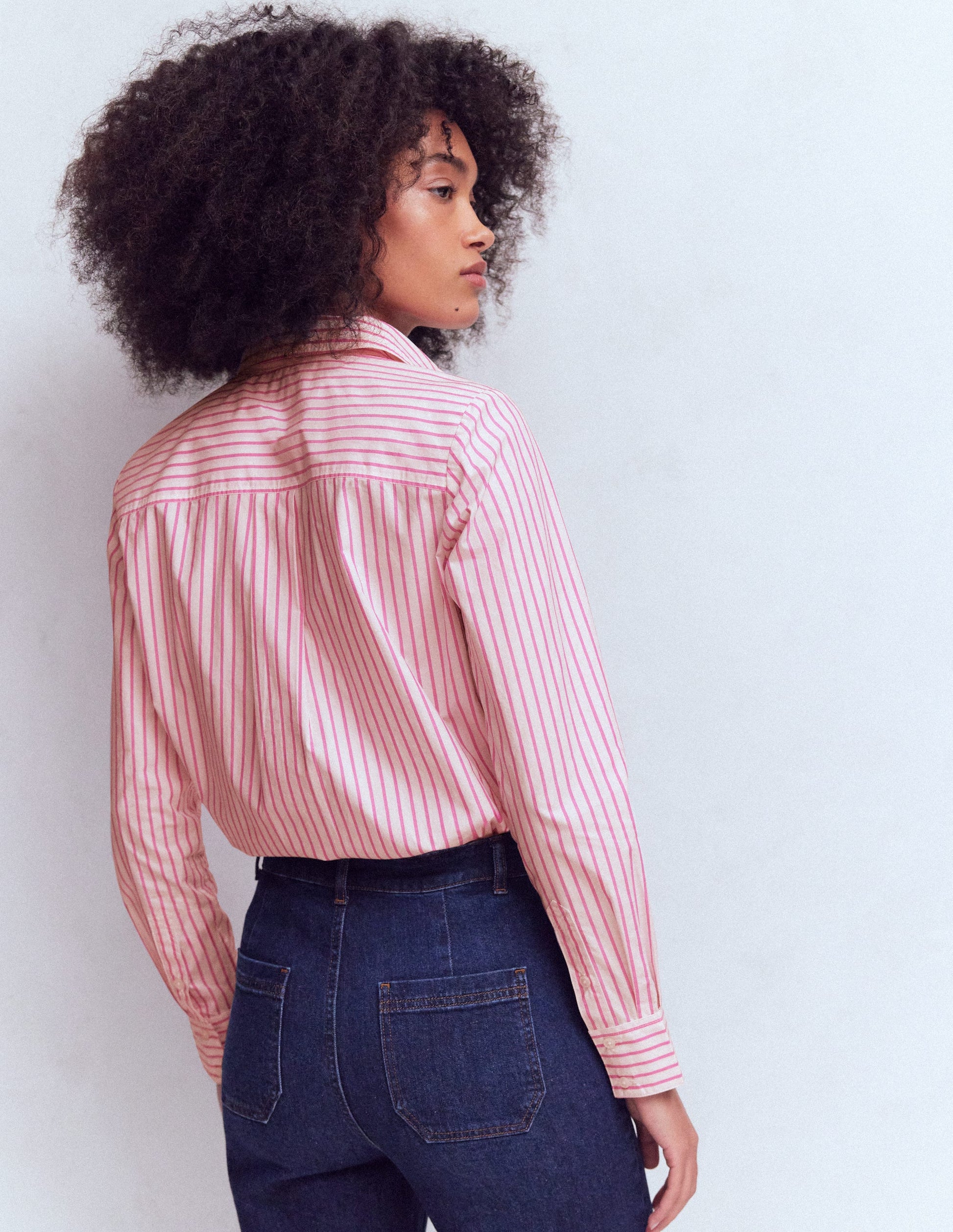 Sienna Trim Detail Shirt-Ivory, Pink stripe-3