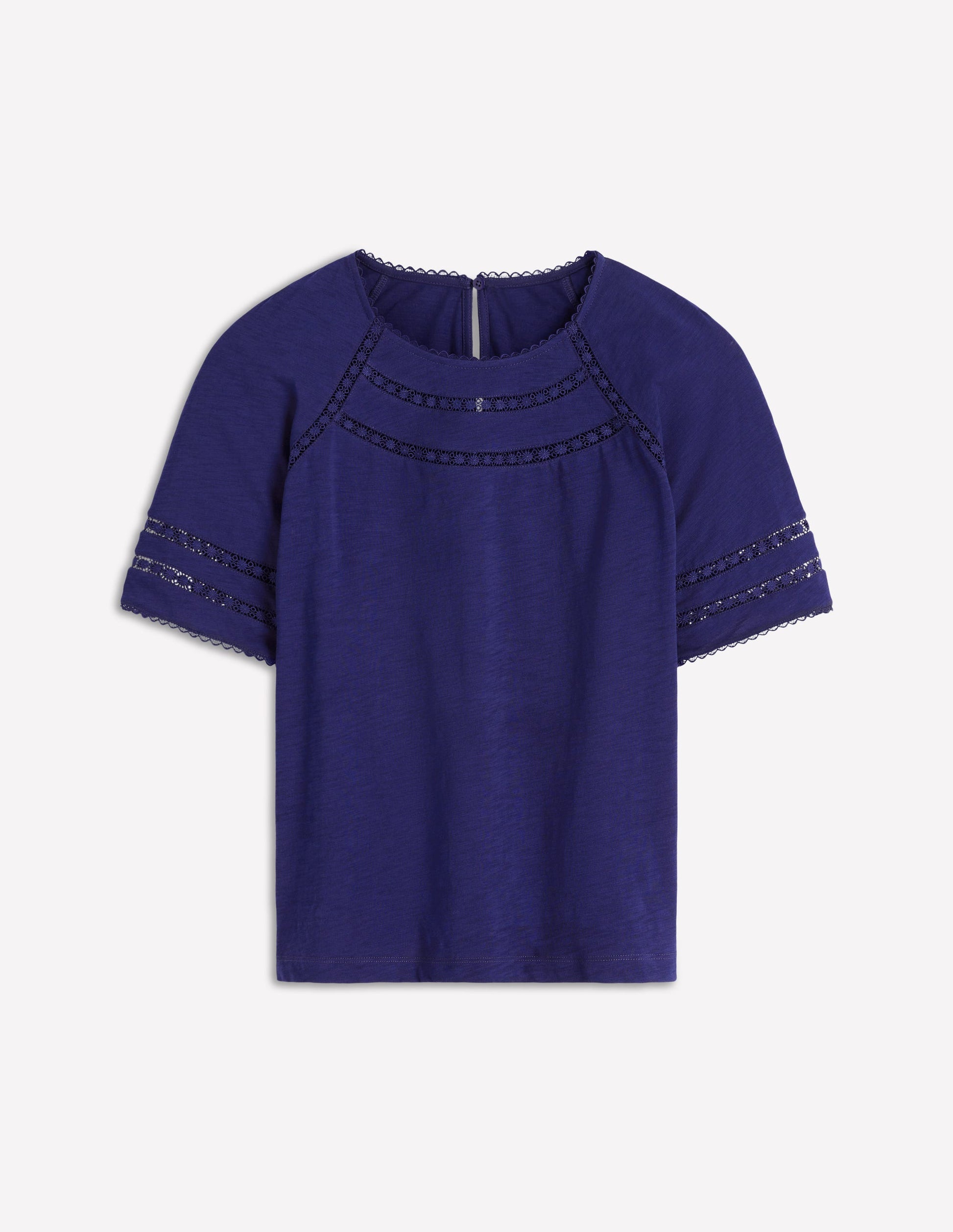 Poppy T-Shirt mit Rundhalsausschnitt und Besatz-Dämmerungsblau-5