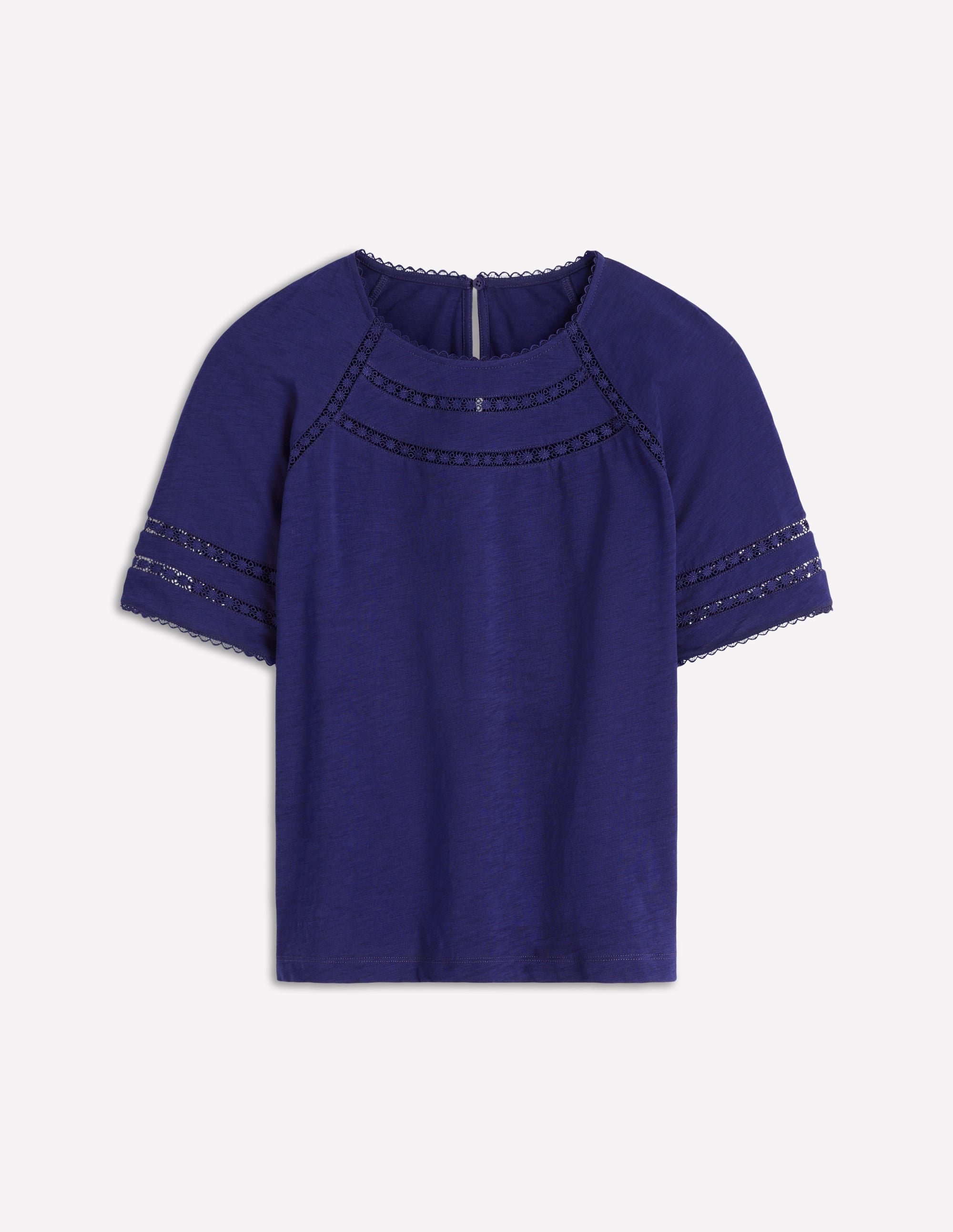 Poppy T-Shirt mit Rundhalsausschnitt und Besatz-Dämmerungsblau - Image 5