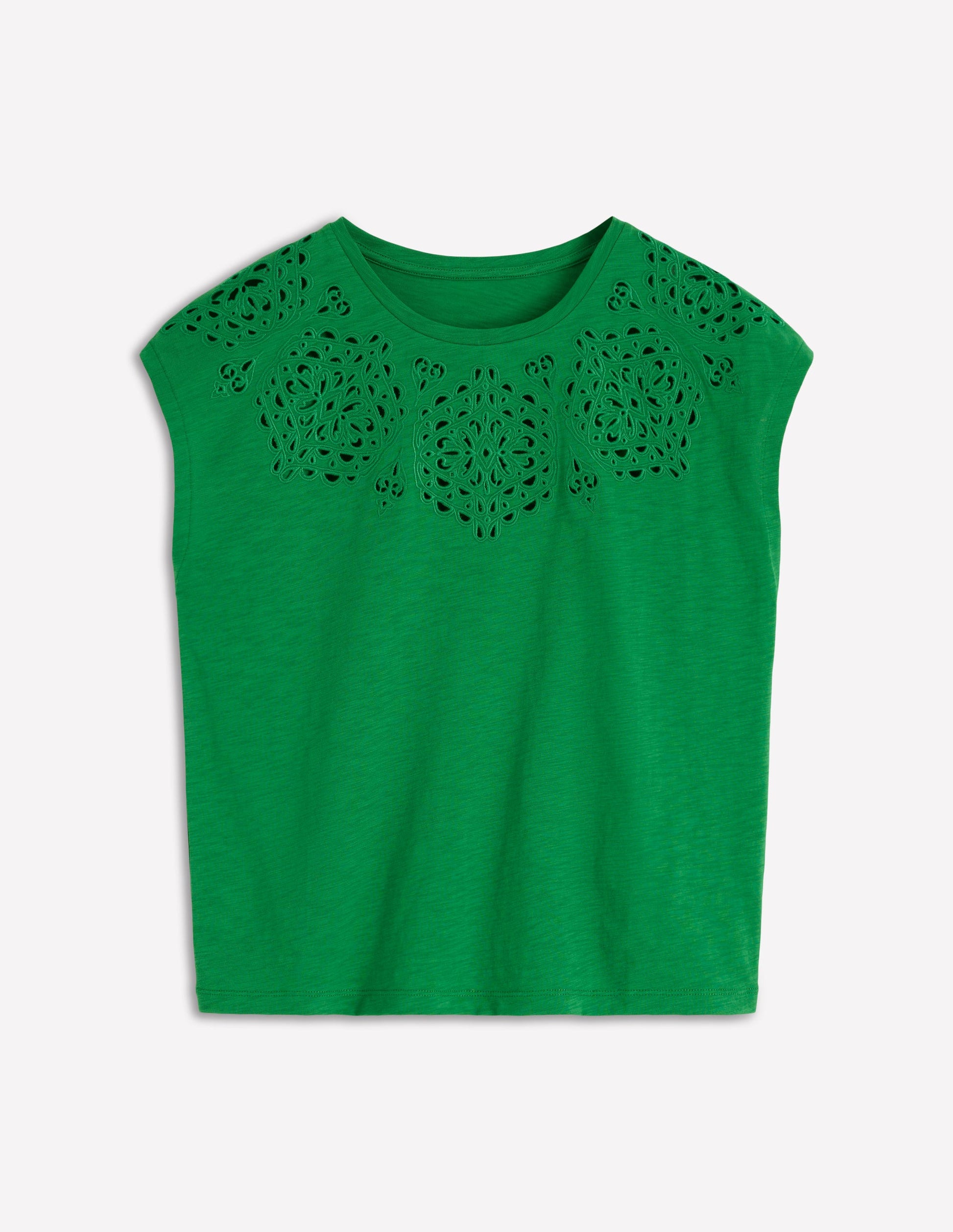 Willow T-Shirt mit Lochstickerei-Frisches Grün-5