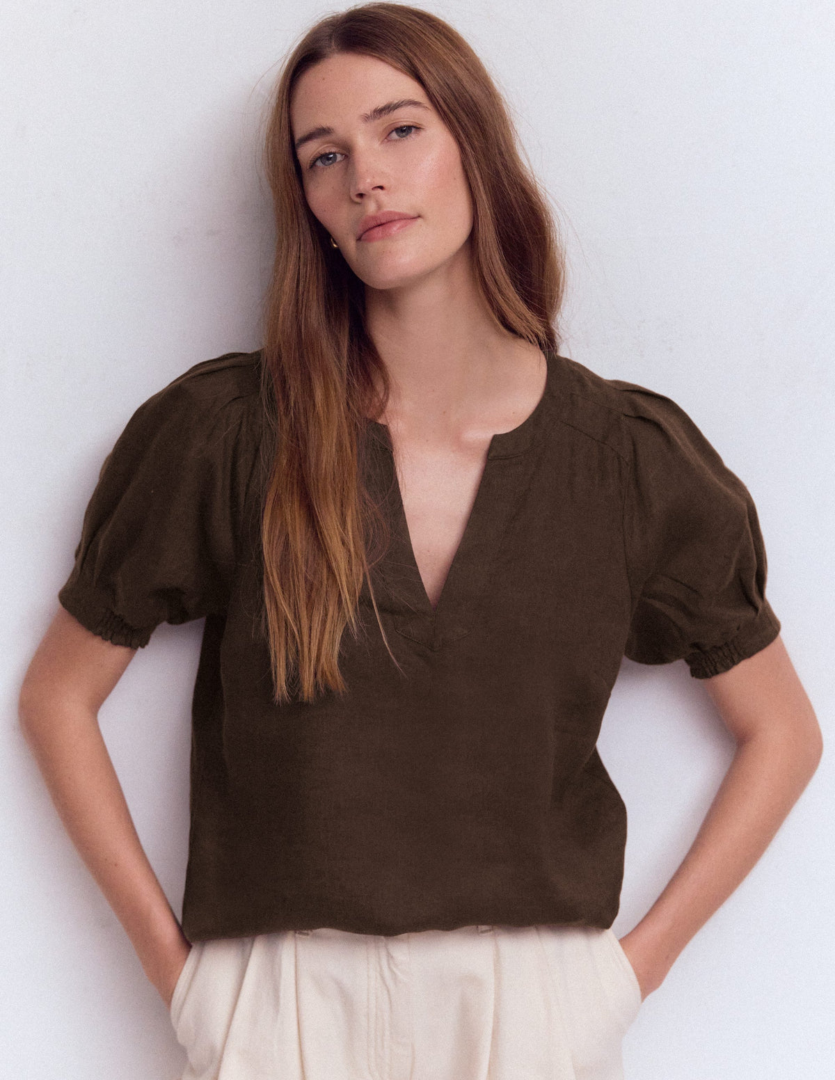 Rae Leinenoberteil-Braun - Image 4