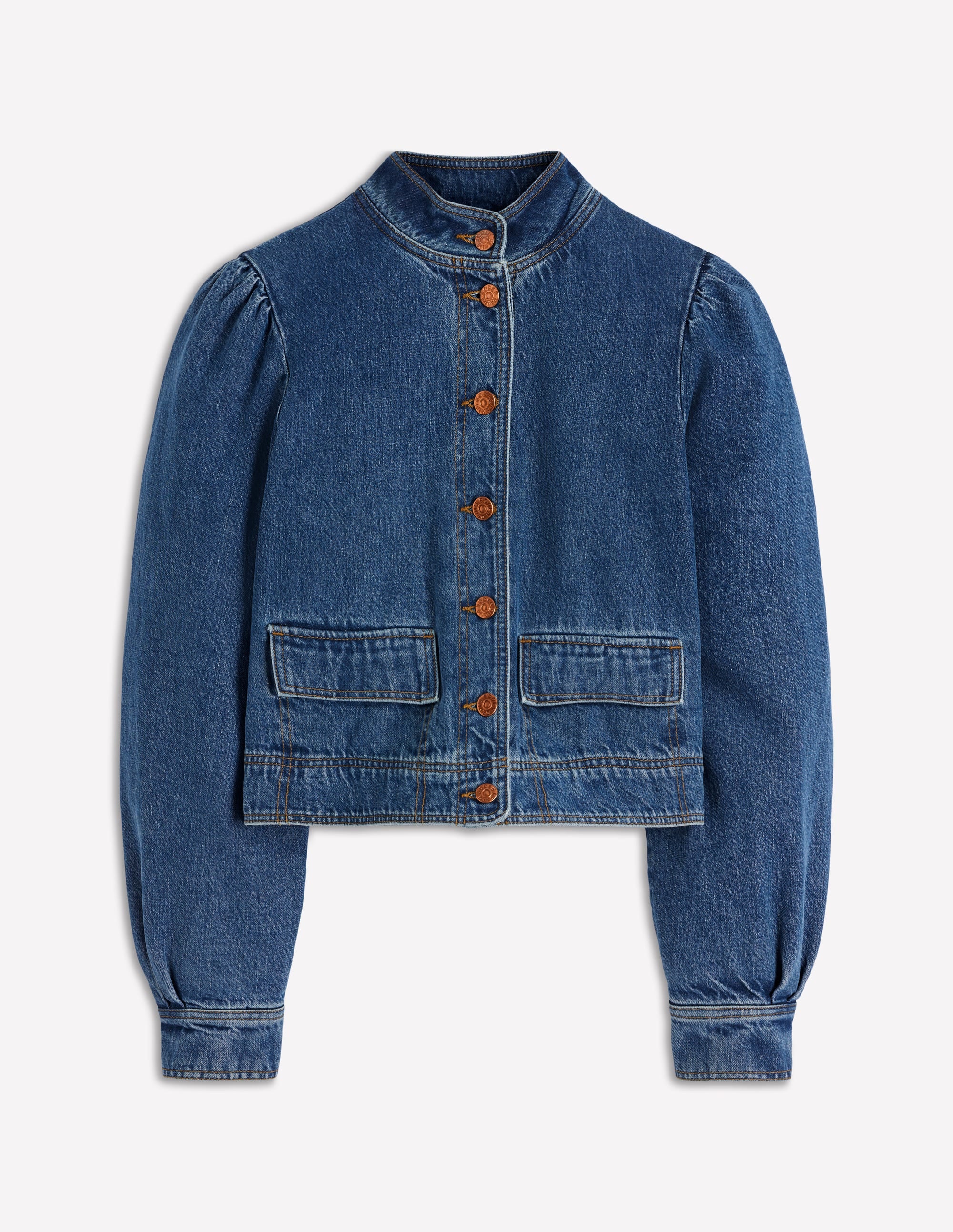 Jeansjacke mit Steppnaht-Mittlere Waschung, Denim - Image 6