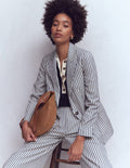 Blazer Woodbridge décontracté-Bleu et Ivoire à Rayures