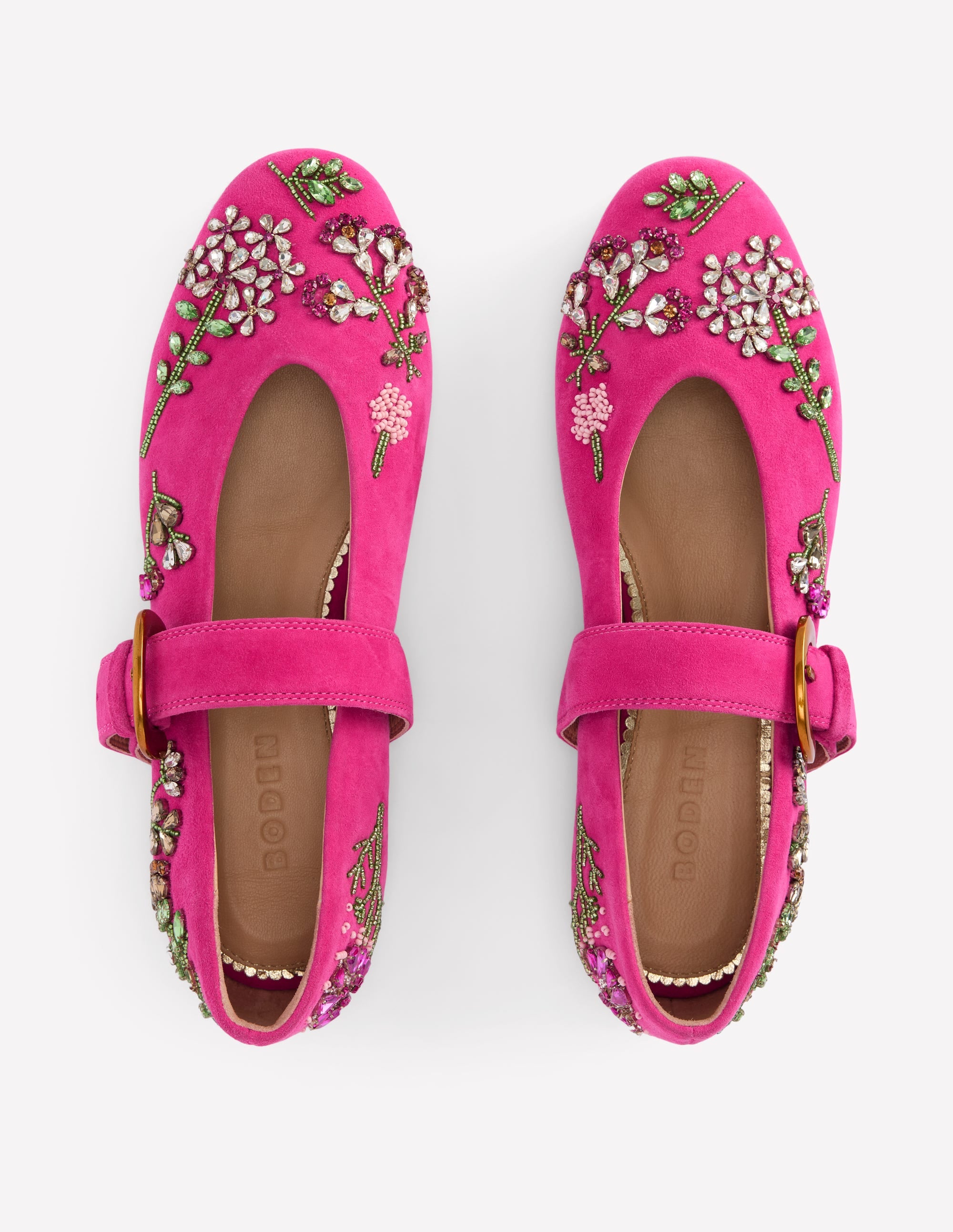 Kylie Flache Mary Janes mit Schnalle-Verziert Rosa - Image 5