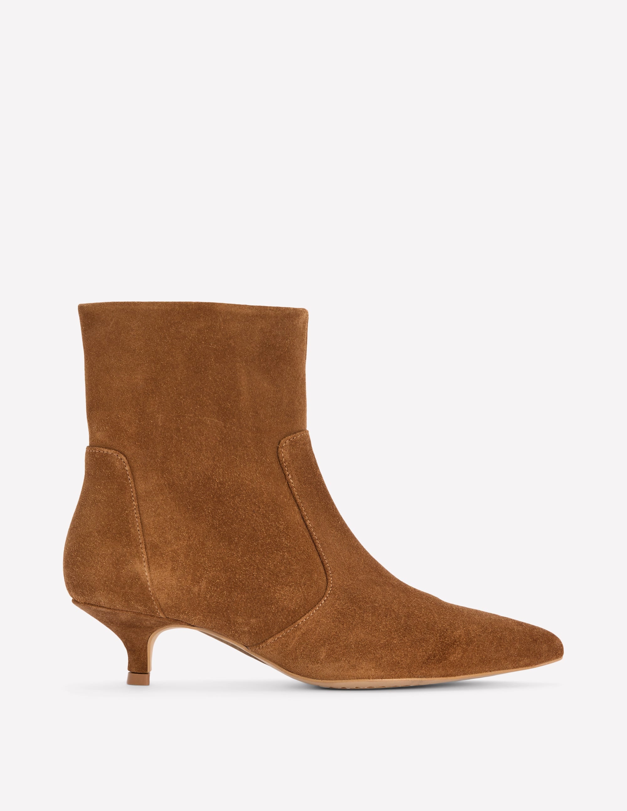 Bottines Isobel à petits talons-Daim Cognac - Image 1
