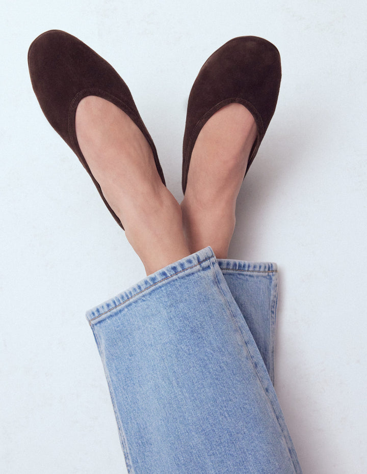Ballerines couvrantes-Chocolat amer