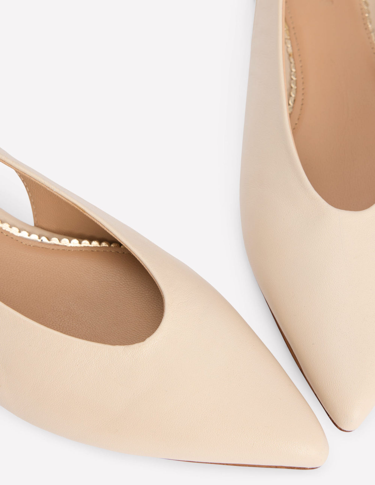 Hochgeschnittene, flache Schuhe mit spitzem Zehenbereich-Beige-5