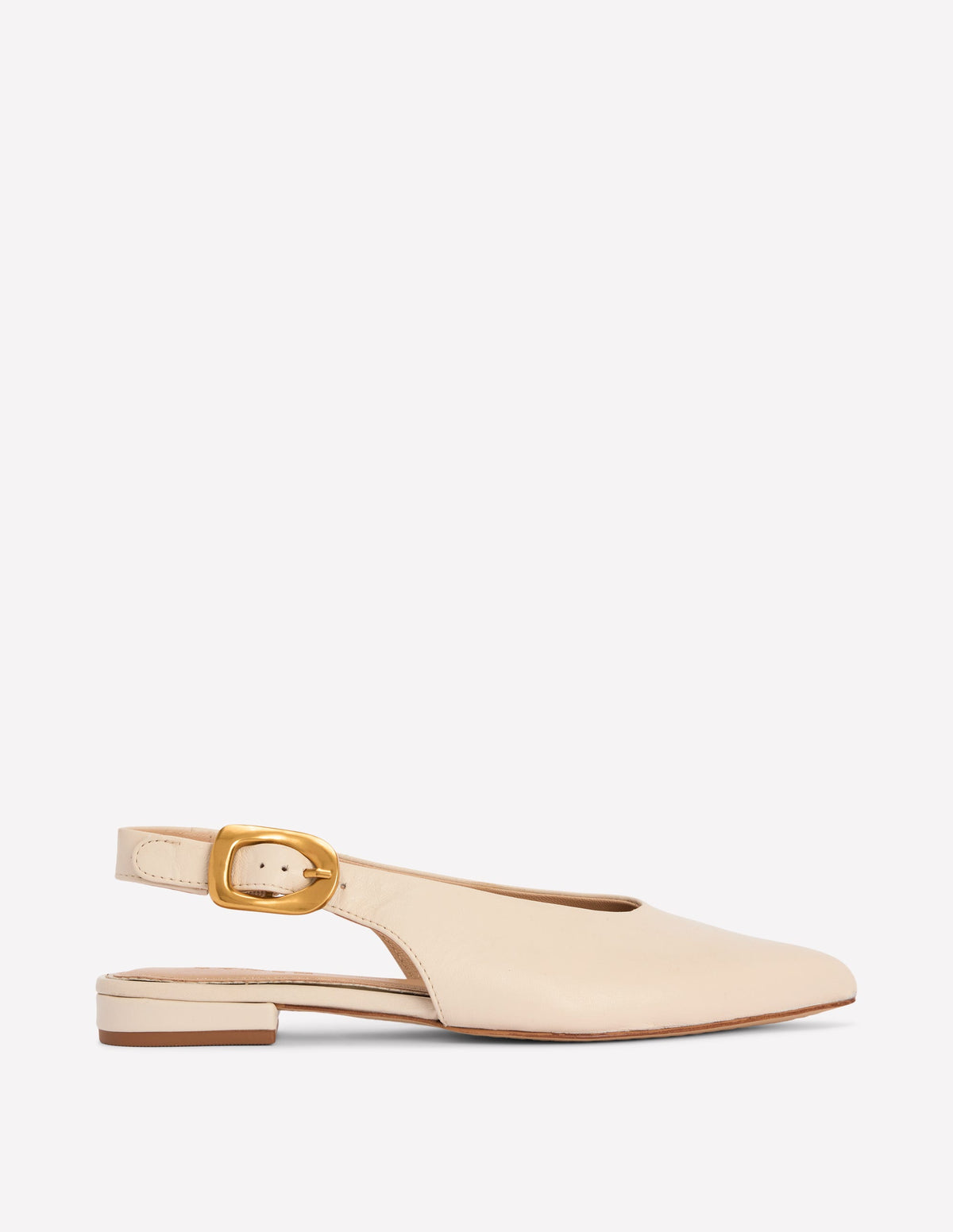 Hochgeschnittene, flache Schuhe mit spitzem Zehenbereich-Beige - Image 1