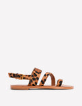 Asymmetrische Sandalen-Mohair, Leopardenmuster