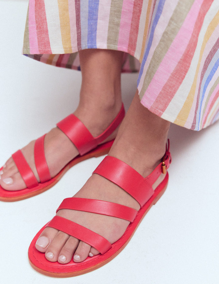 Sandales asymétriques-ROUGE