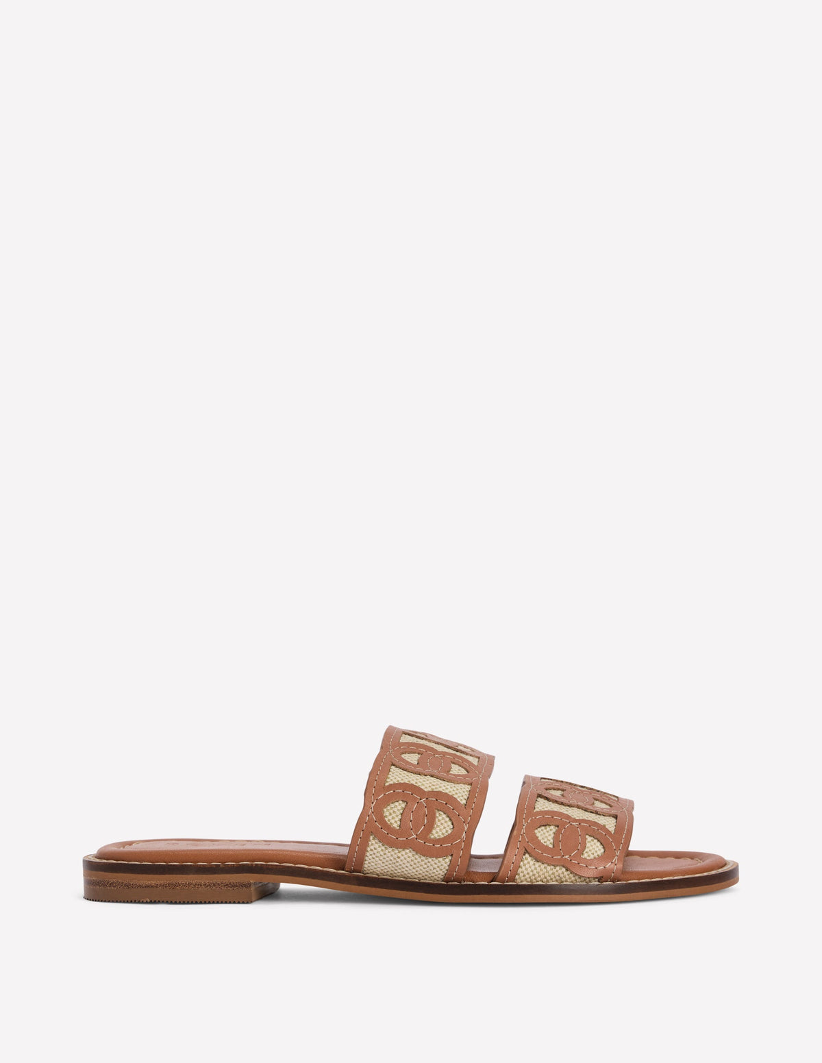 Flache Sandalen mit verschlungenem Design-Hellbraun - Image 1