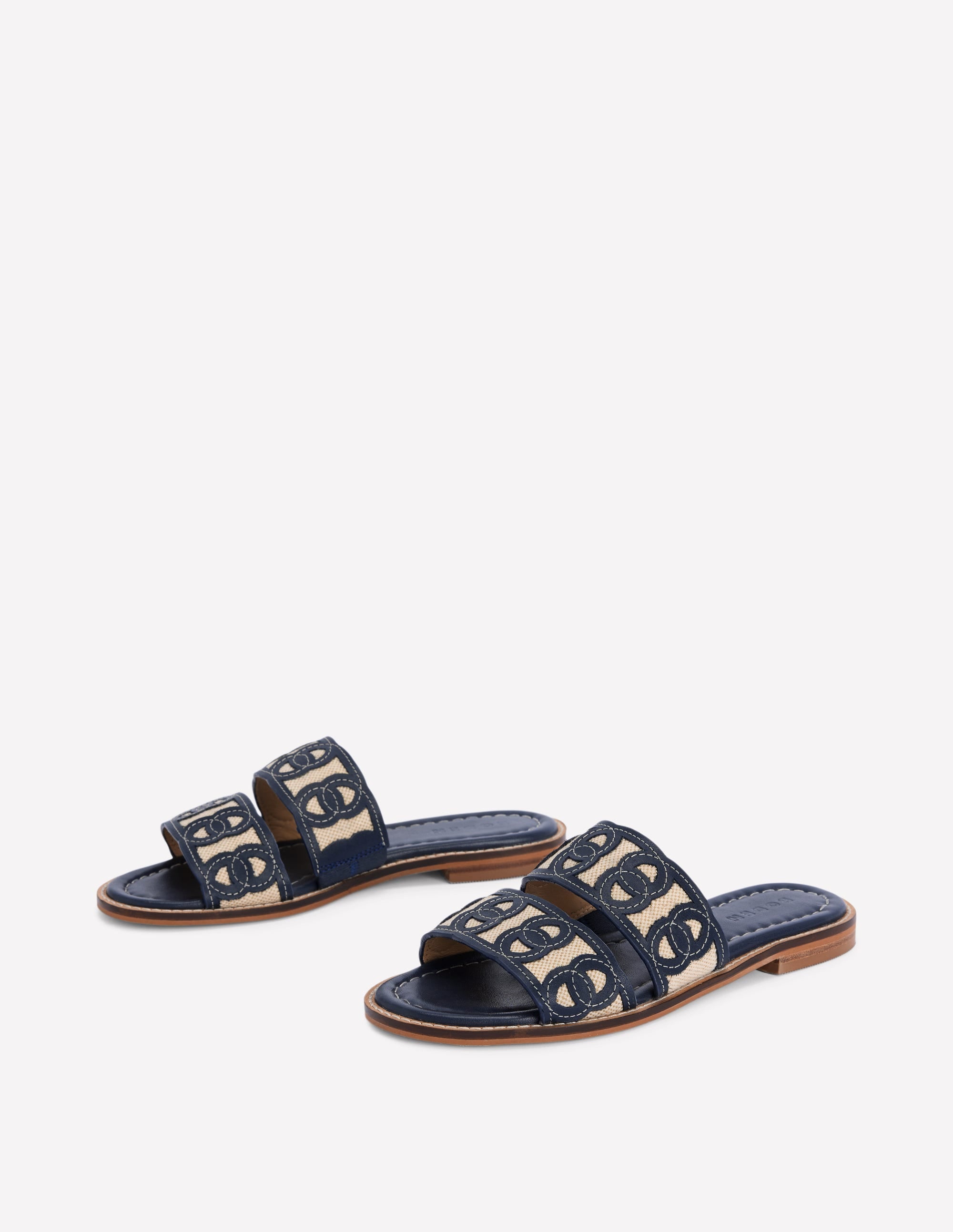 Flache Sandalen mit verschlungenem Design-Marineblau - Image 4
