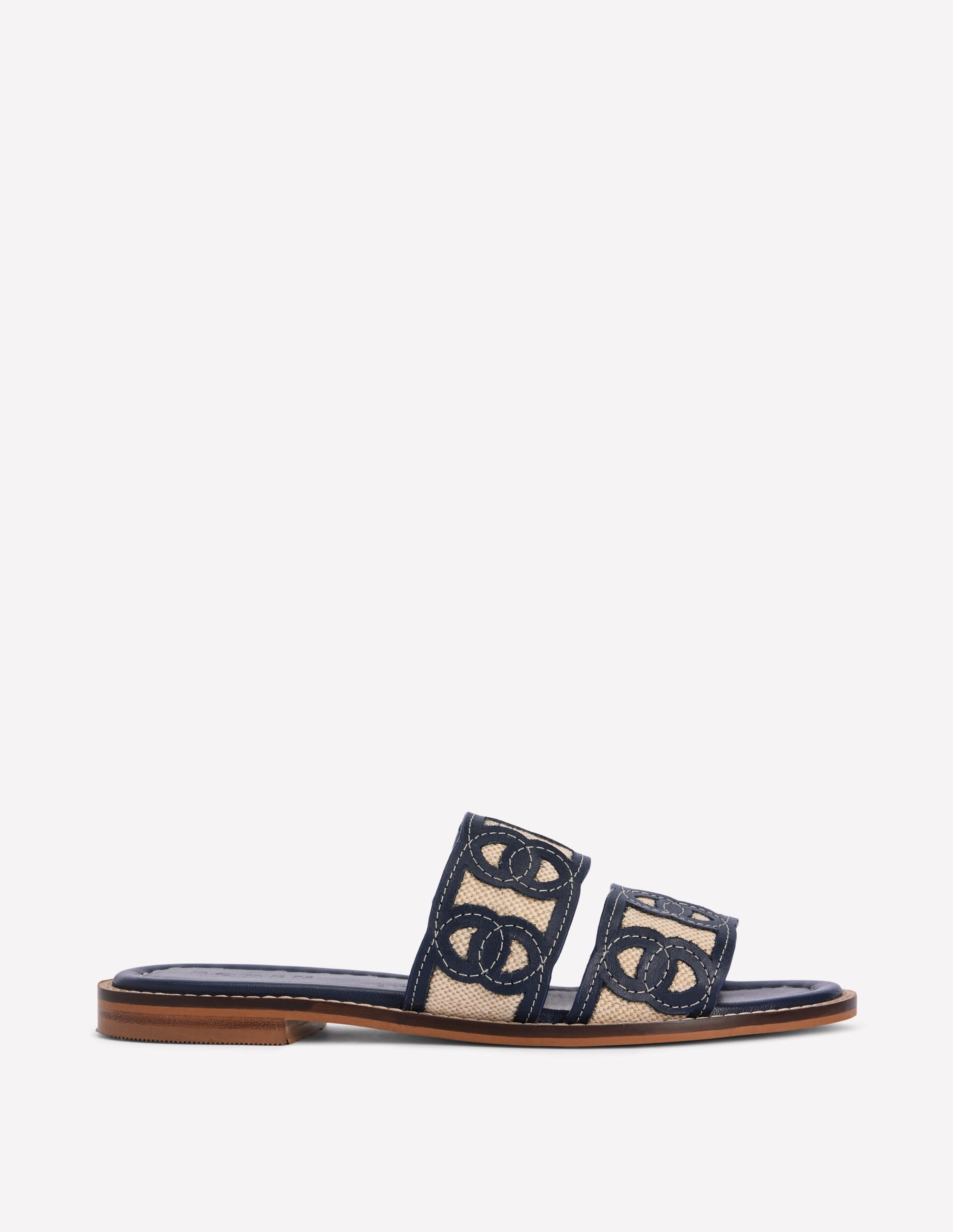 Flache Sandalen mit verschlungenem Design-Marineblau - Image 1