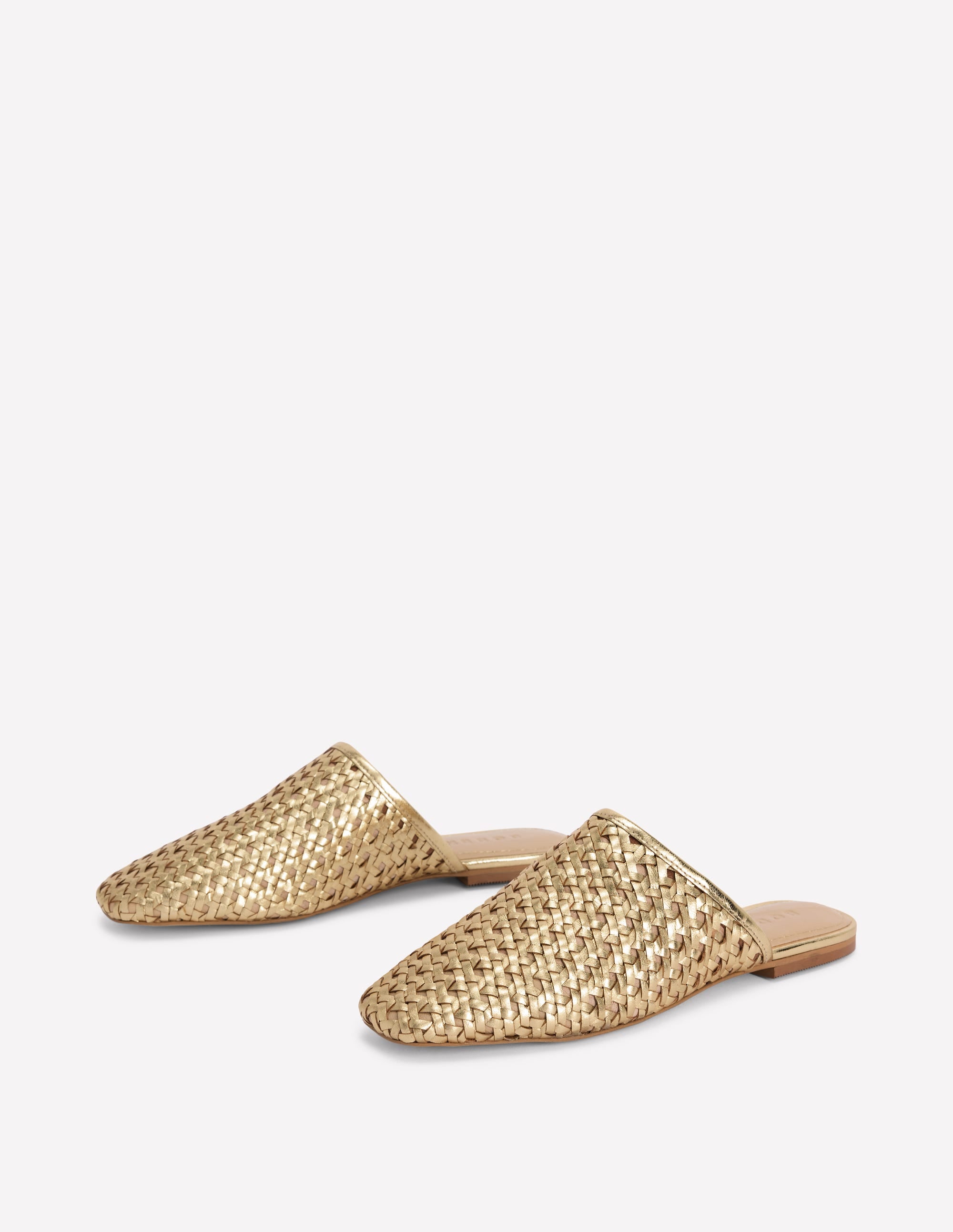 Loafer-Pantoletten-Gold Geflochten - Image 3