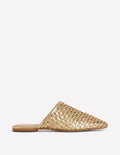 Loafer-Pantoletten-Gold Geflochten