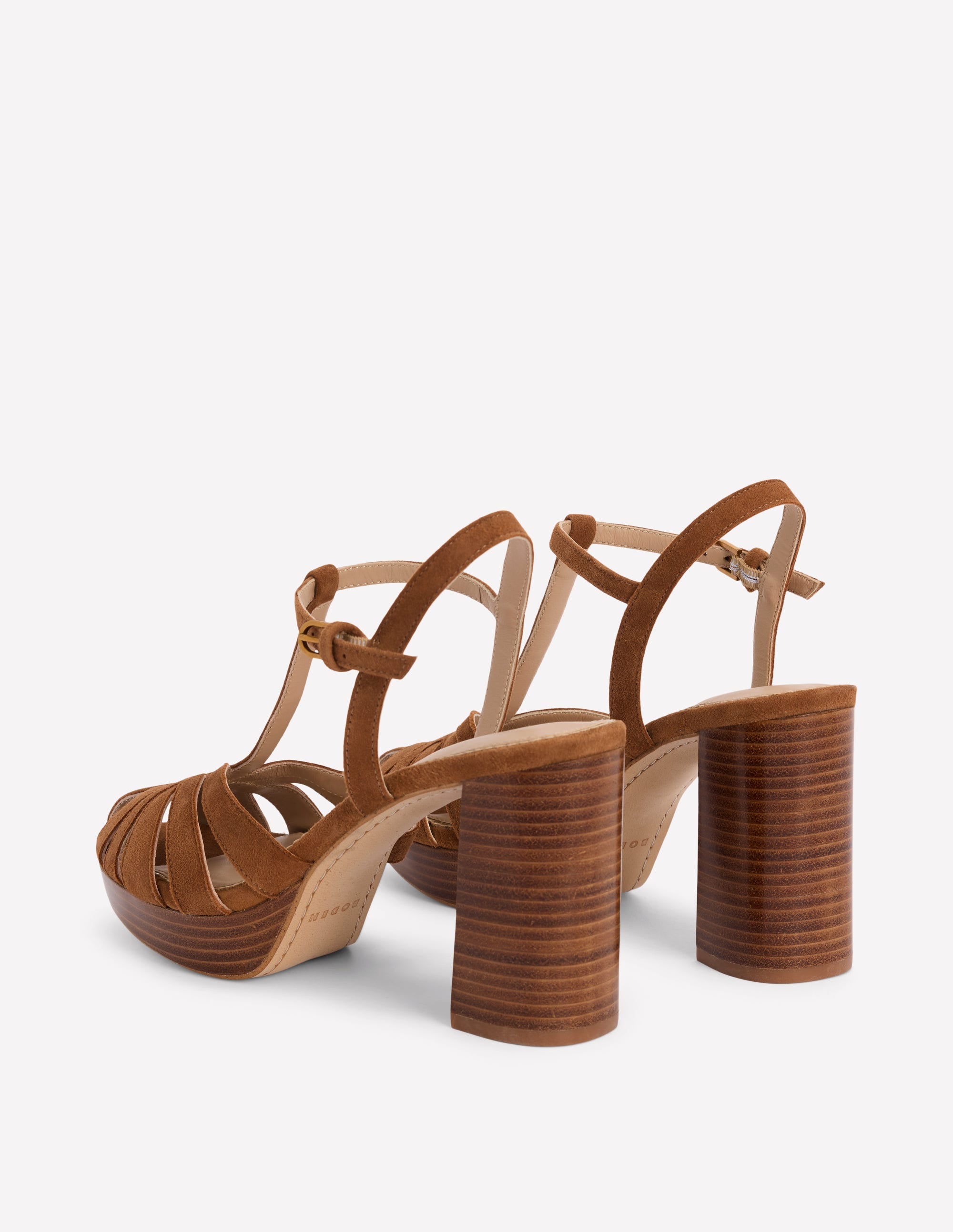Plateau-Sandalen mit Gitterdesign-Hellbraun - Image 5