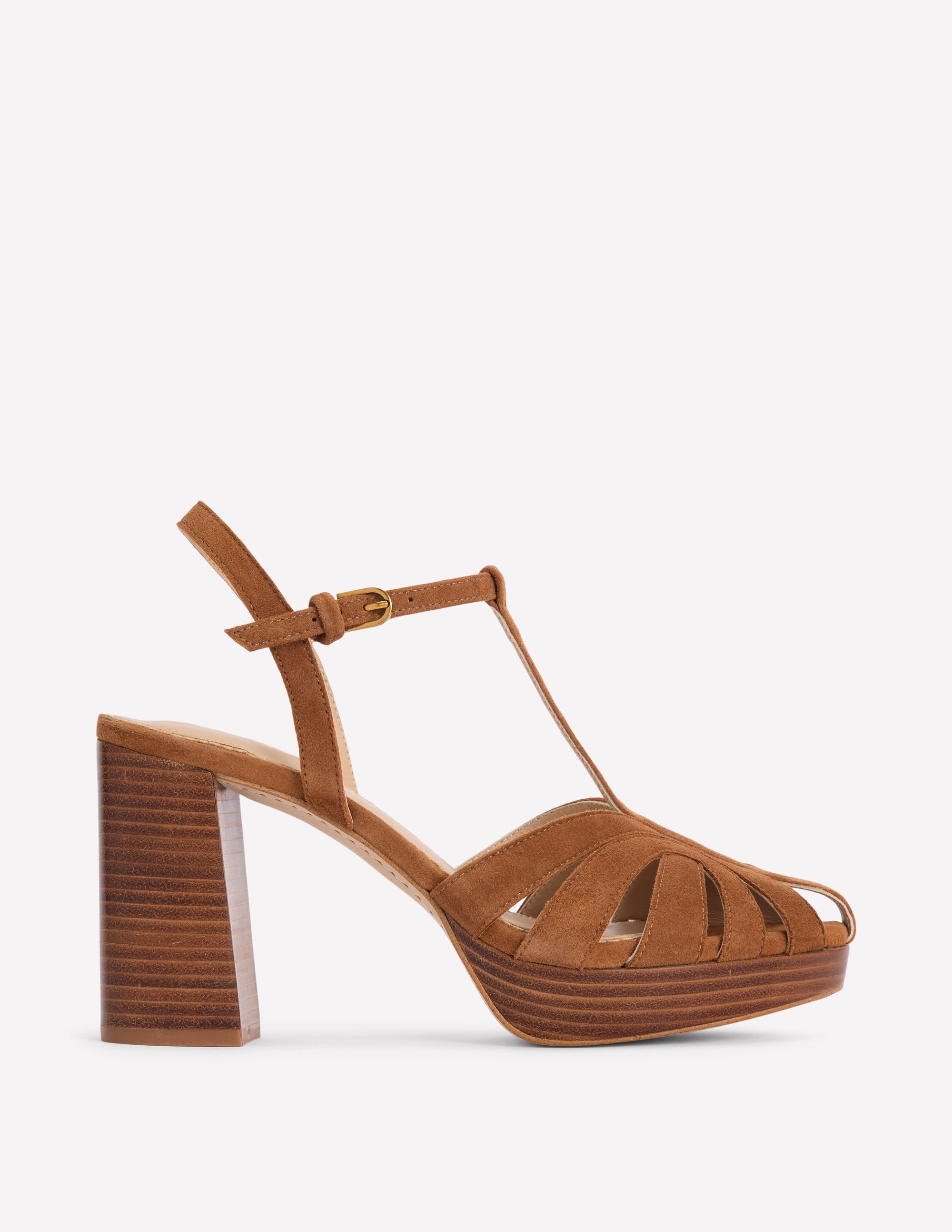 Plateau-Sandalen mit Gitterdesign-Hellbraun - Image 1