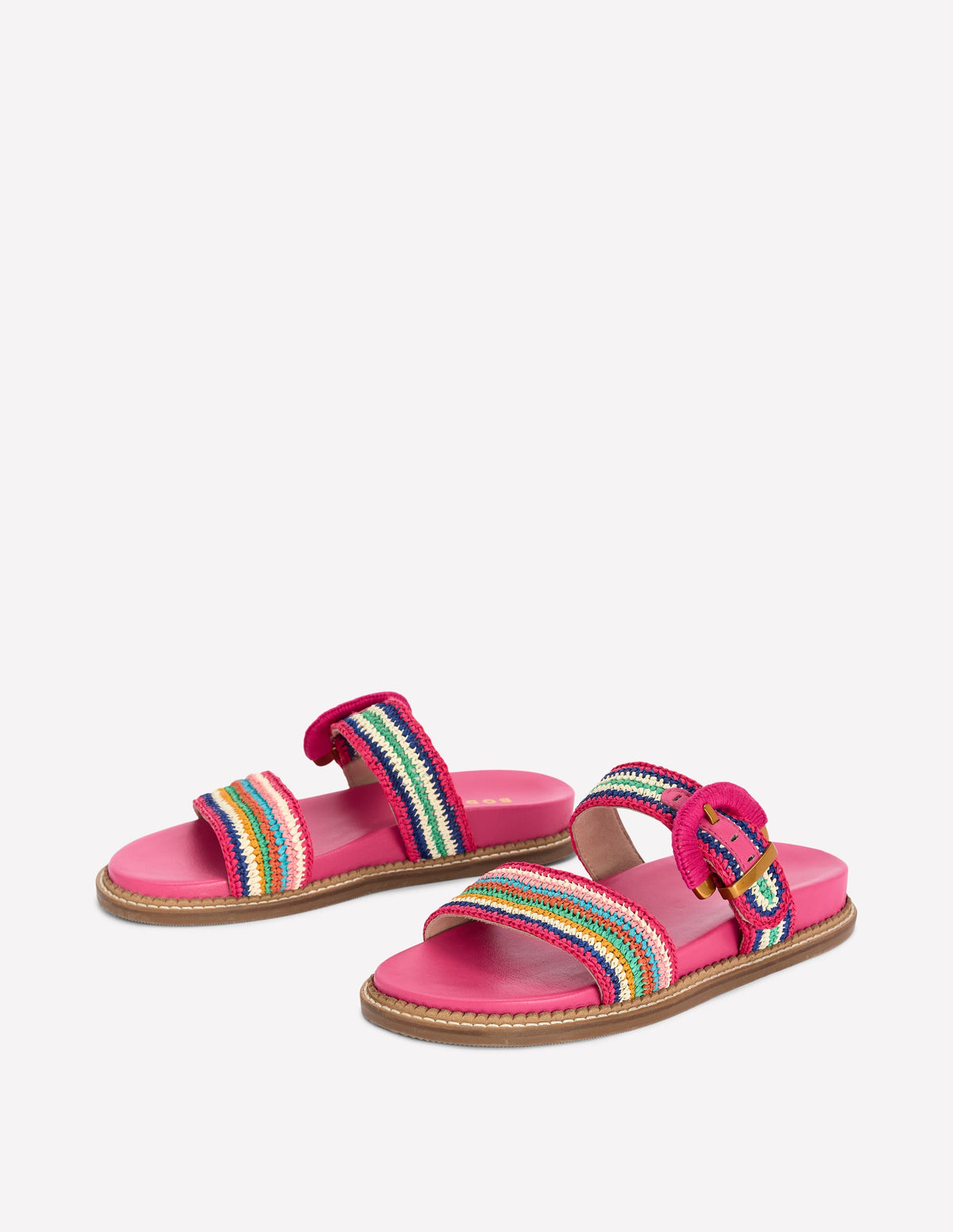 Caryl Sandalen mit Doppelriemen-Ackerbohnengrün/Pink, Gestreift - Image 3
