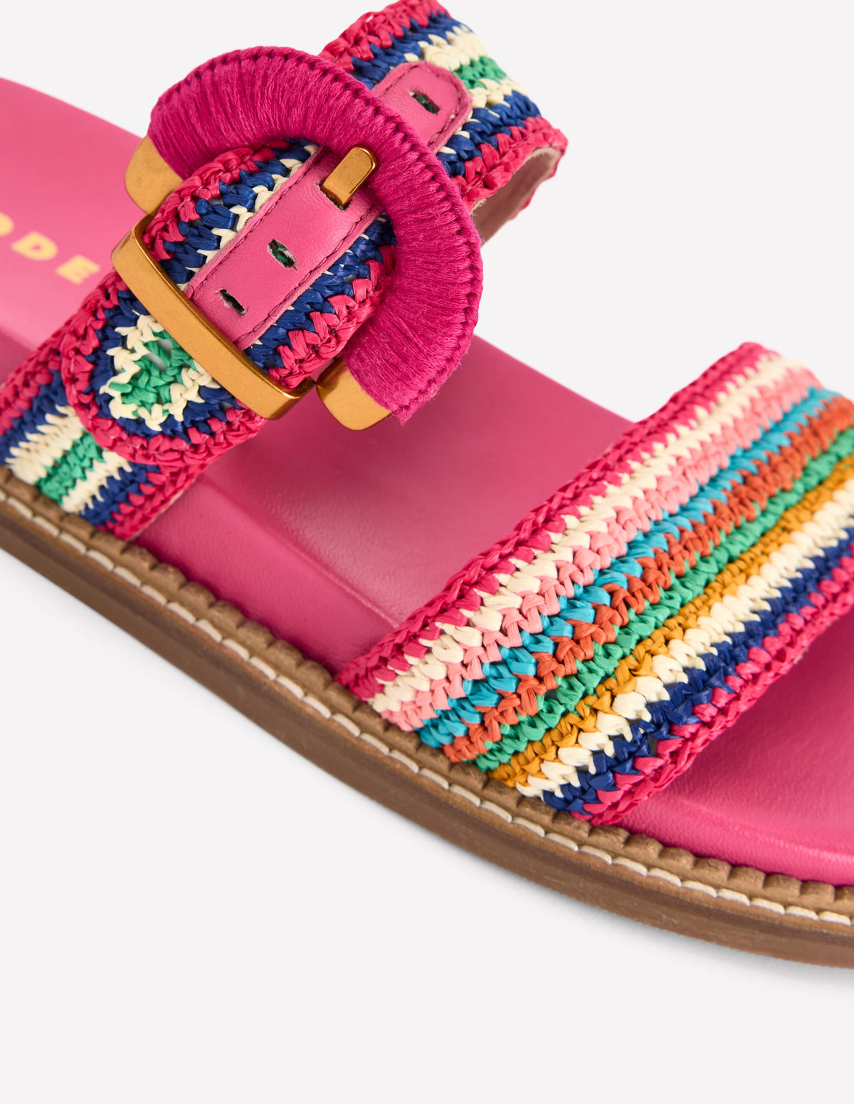 Caryl Sandalen mit Doppelriemen-Ackerbohnengrün/Pink, Gestreift - Image 4