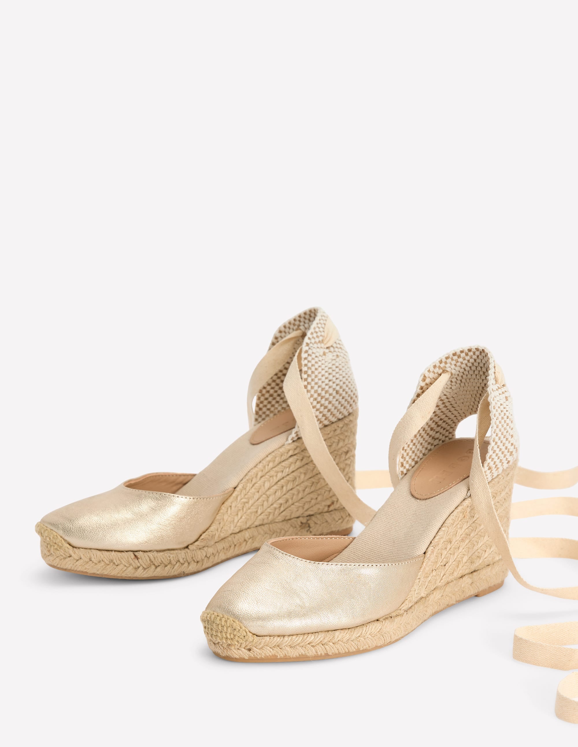 Cassie High Wedge Espadrille-Gold - Image 3