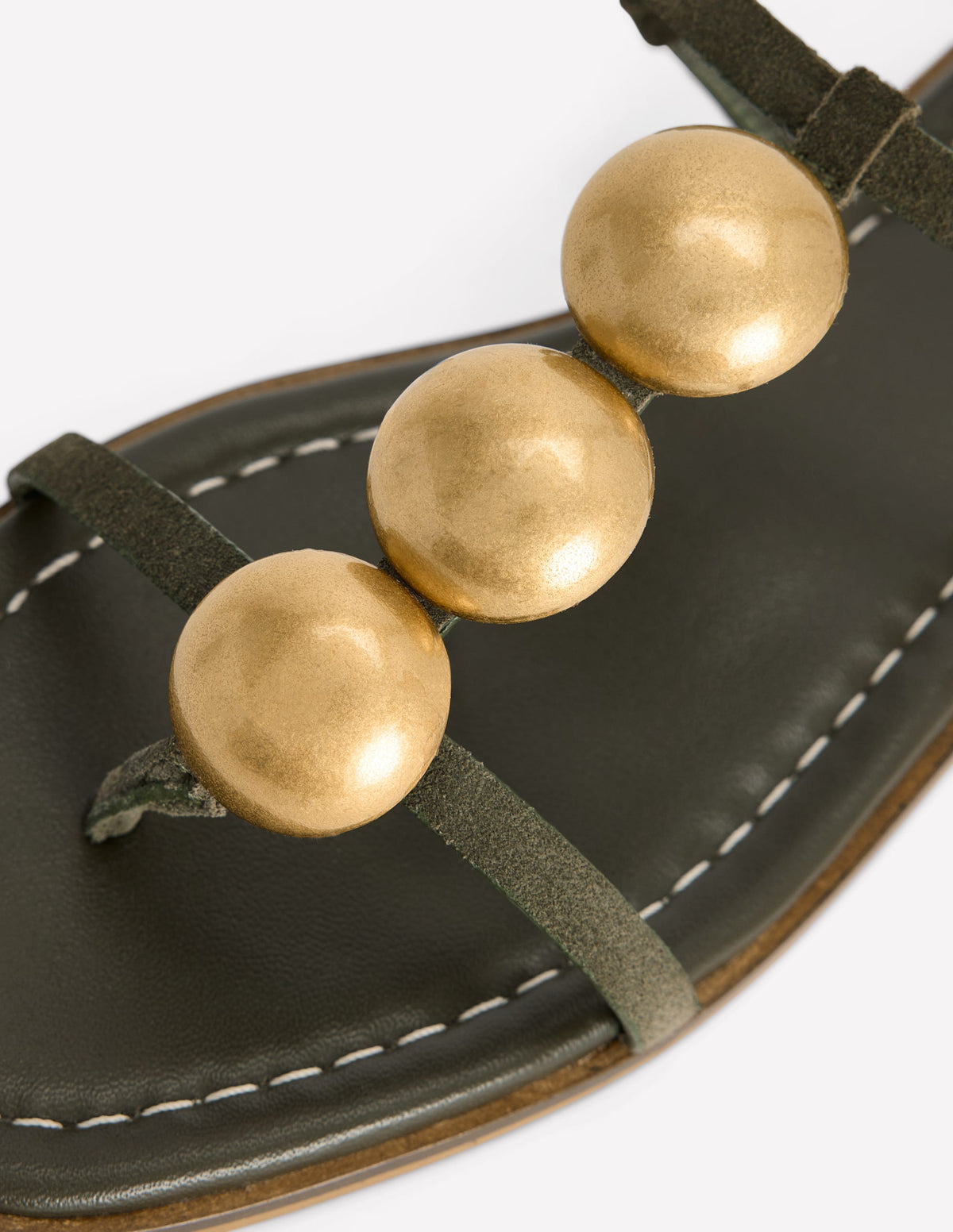 Sandales plates à disques-Vert olive profond - Image 4