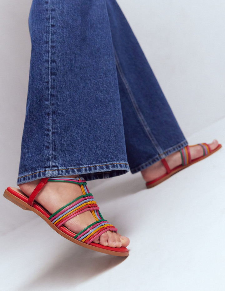 Sandalen mit Knoten und mehreren Riemen-Bunt