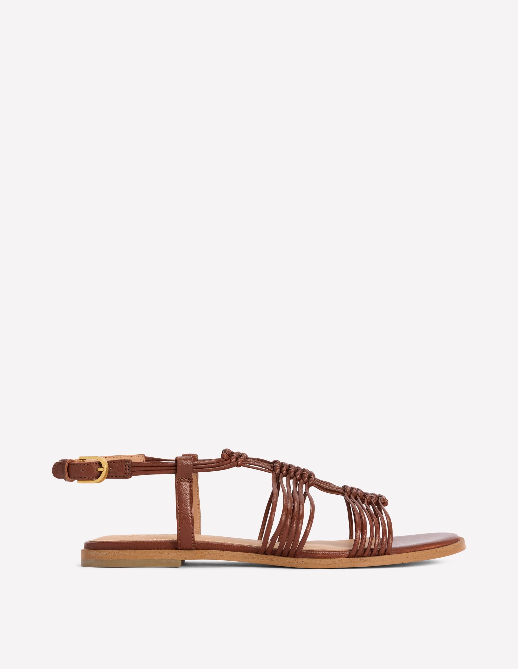 Multi Strap Knot Sandal-Tan - Image 1