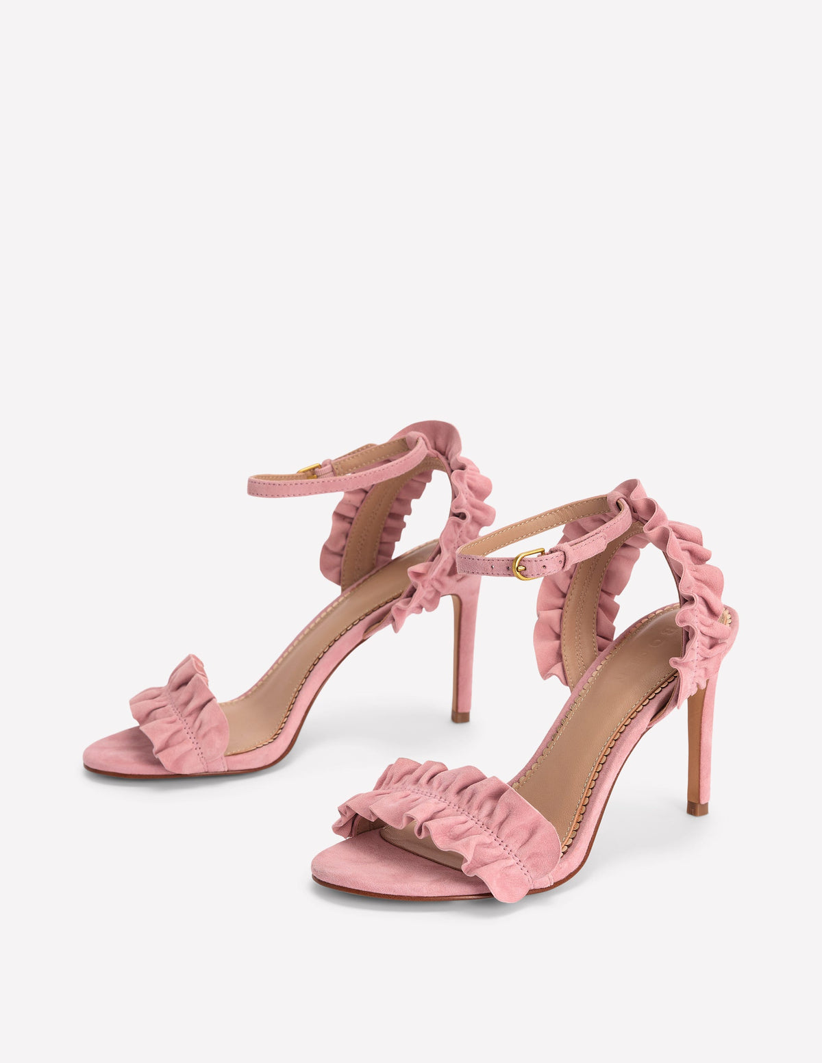 Absatzsandalen mit Faltendetail-Mandelblütenrosa - Image 4