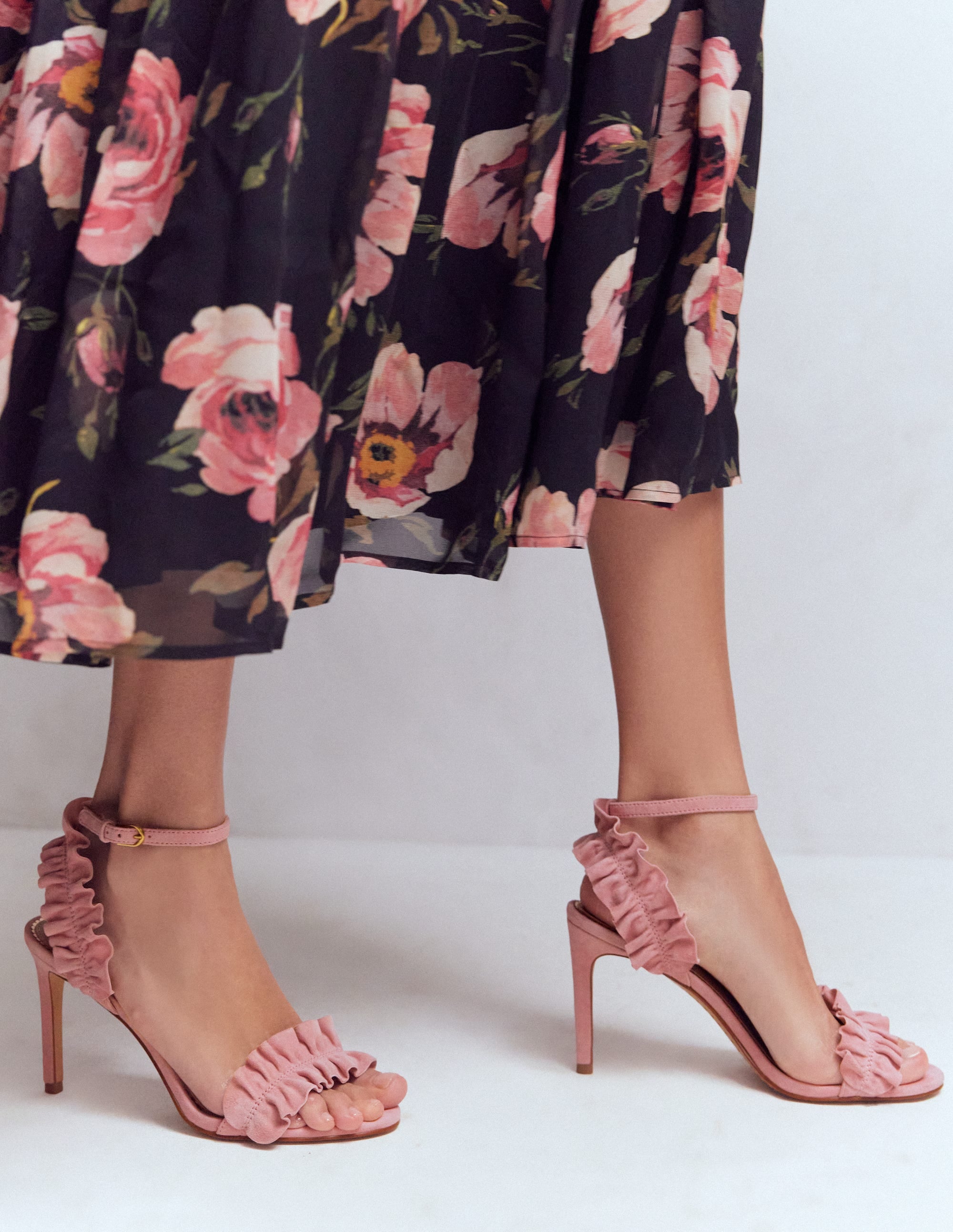 Absatzsandalen mit Faltendetail-Mandelblütenrosa - Image 3