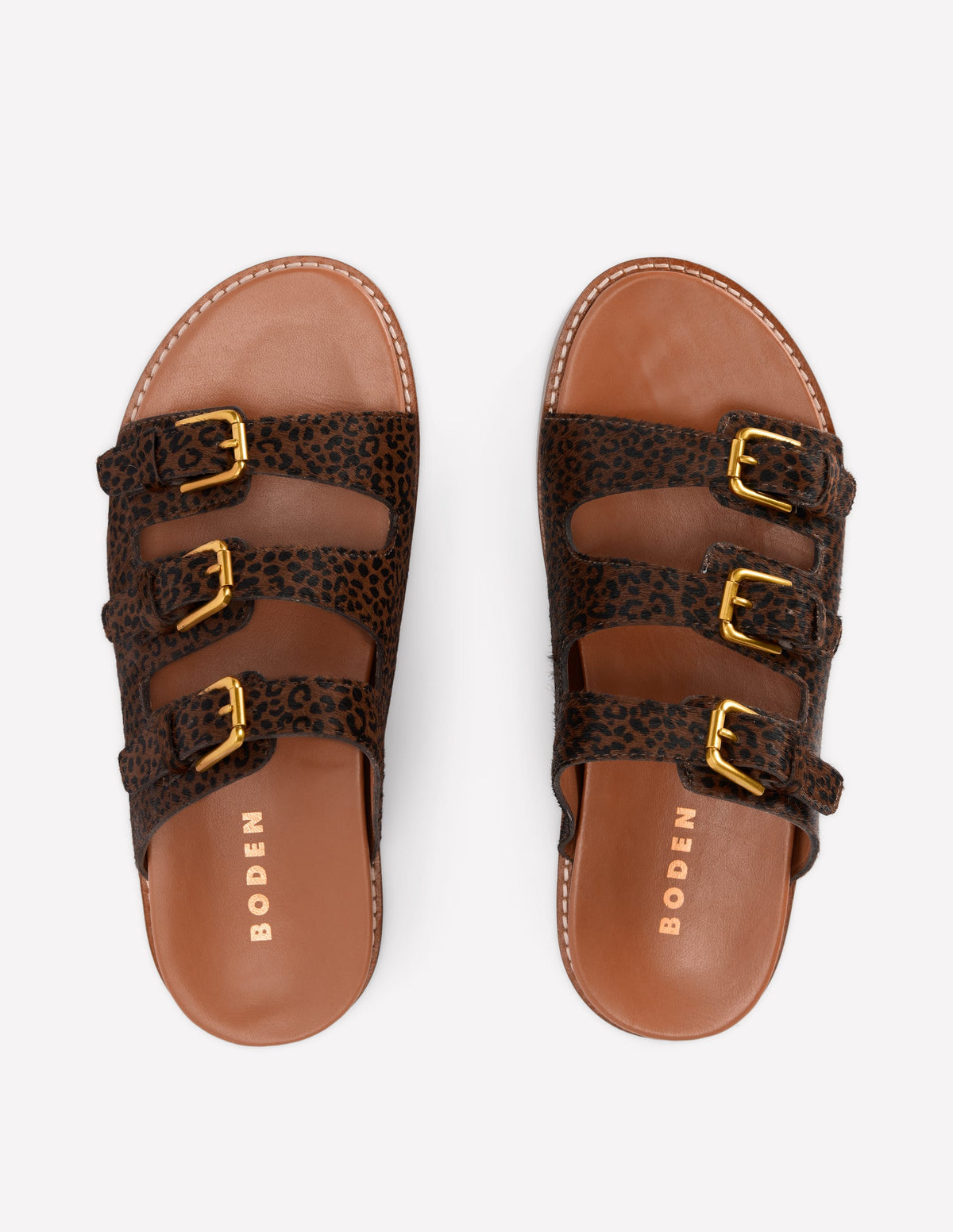 Sandalen mit drei Riemen und Fußbett-Mohair, Leopardenmuster-7