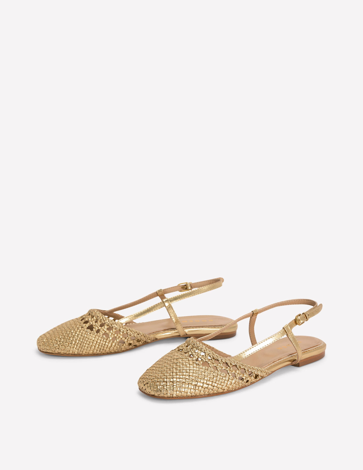 Gewebte Slingback-Ballerinas-Gold - Image 3