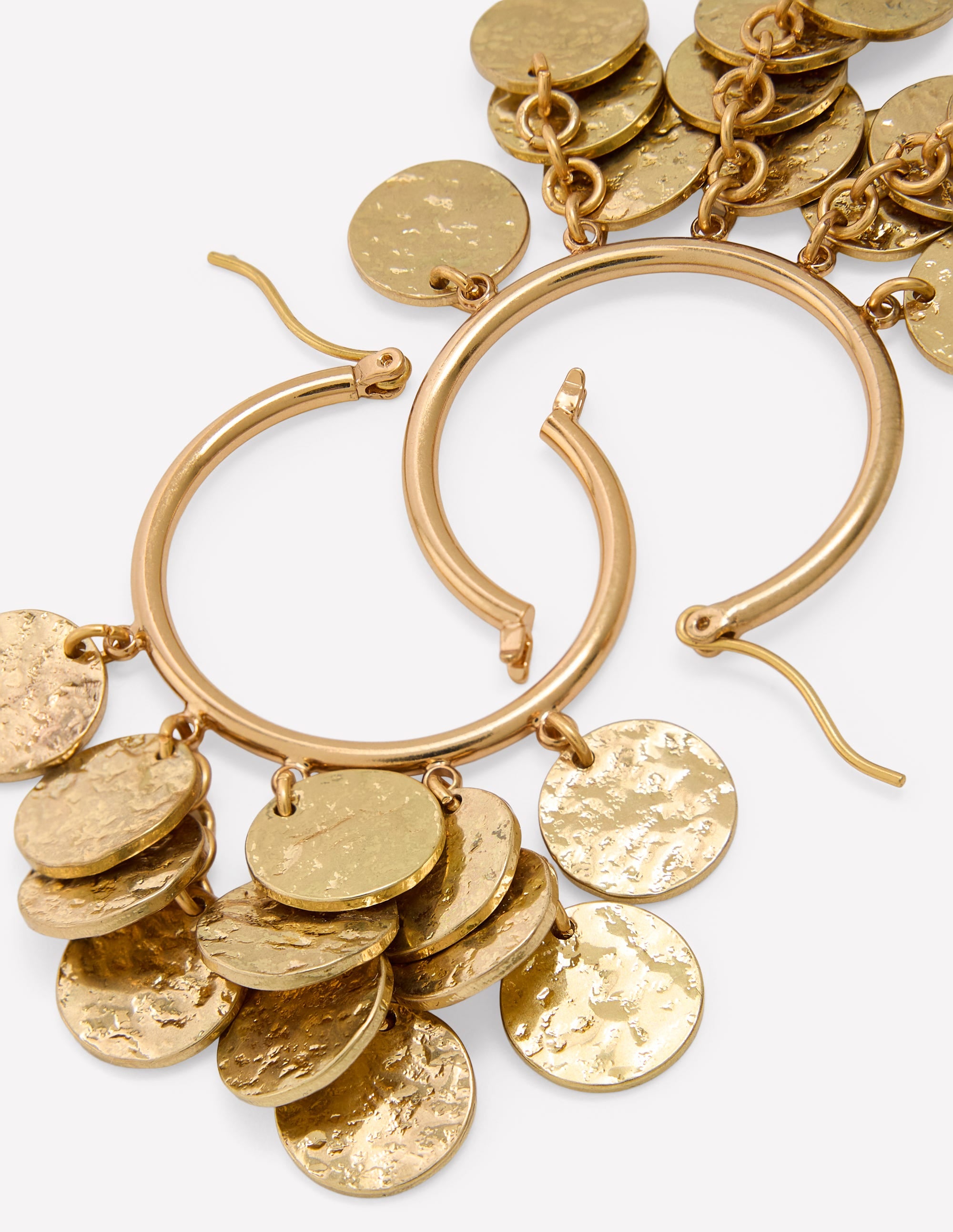 Hammered Gold Teardrop Hoops-Gold Colour - Image 4