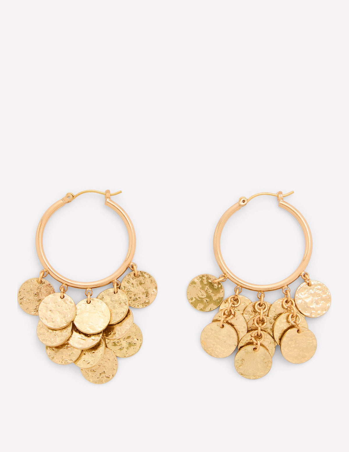 Hammered Gold Teardrop Hoops-Gold Colour - Image 1