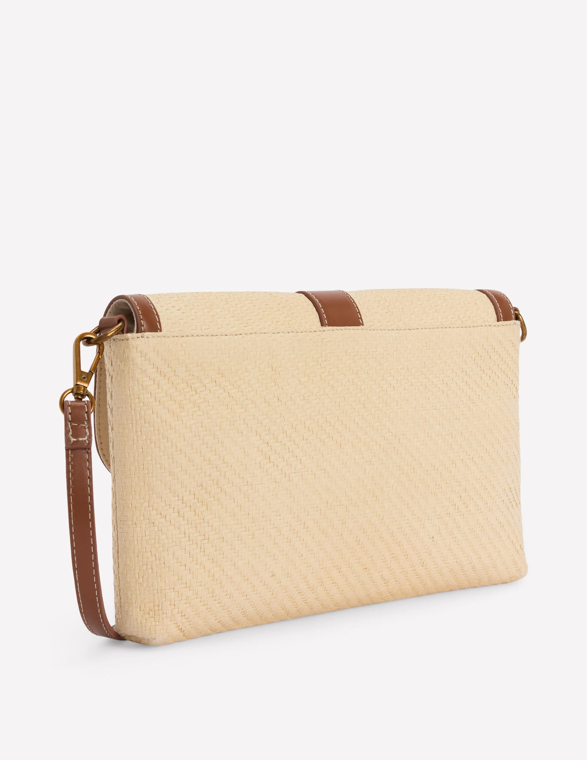 Buckle Crossbody Bag-Natural Raffia-4