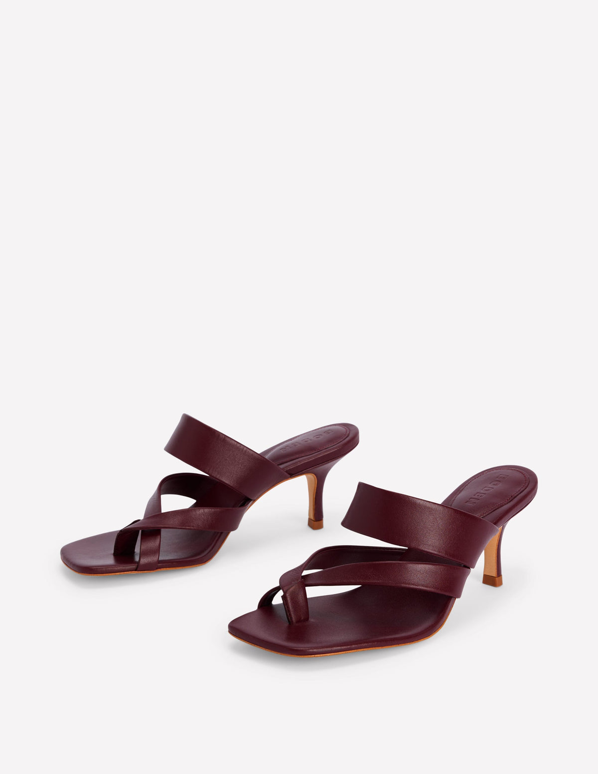 Zehenstegsandalen mit Kitten-Absatz-Dunkelviolett-3