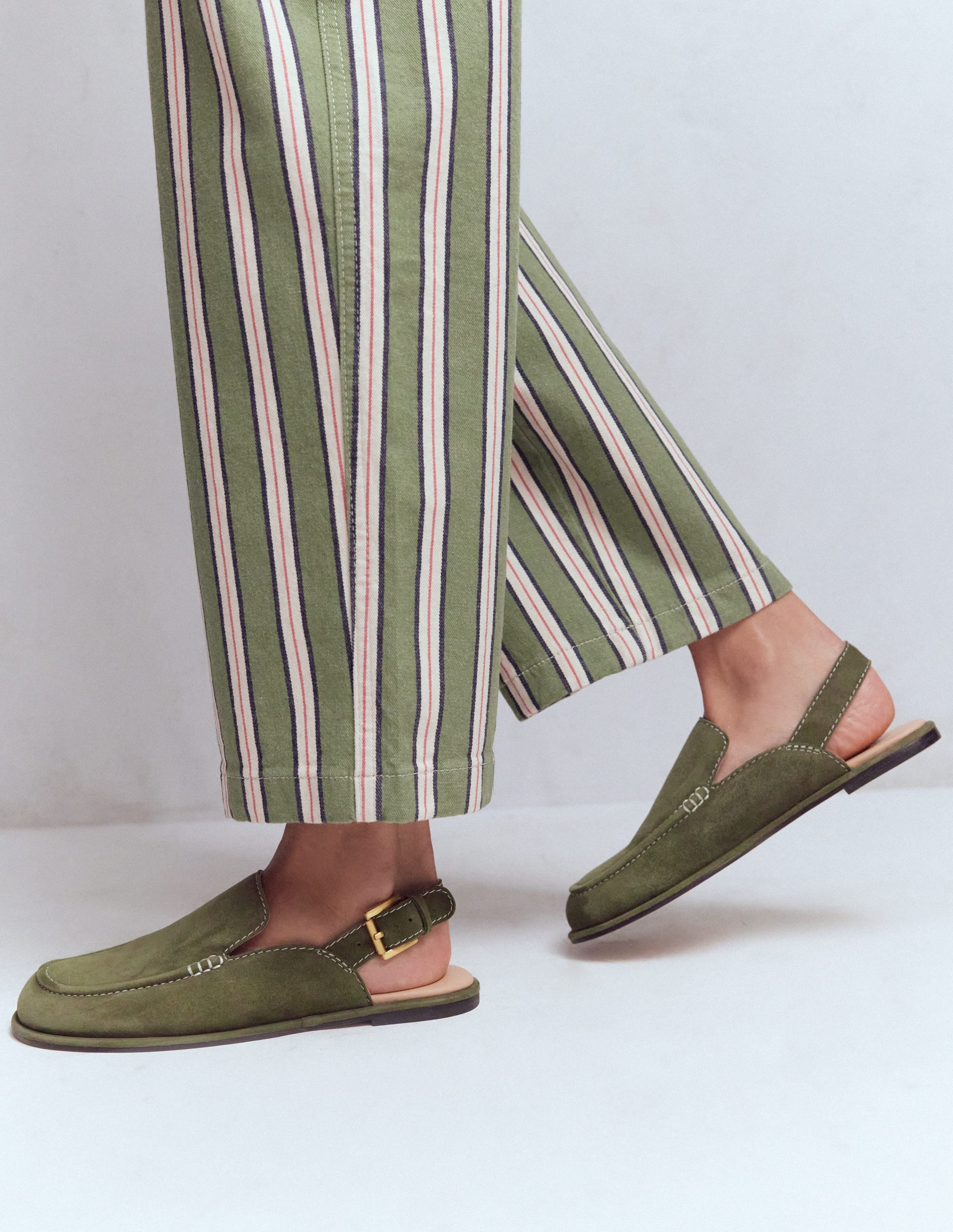 Pantoletten-Slingbacks-Dunkles Olivgrün - Image 2