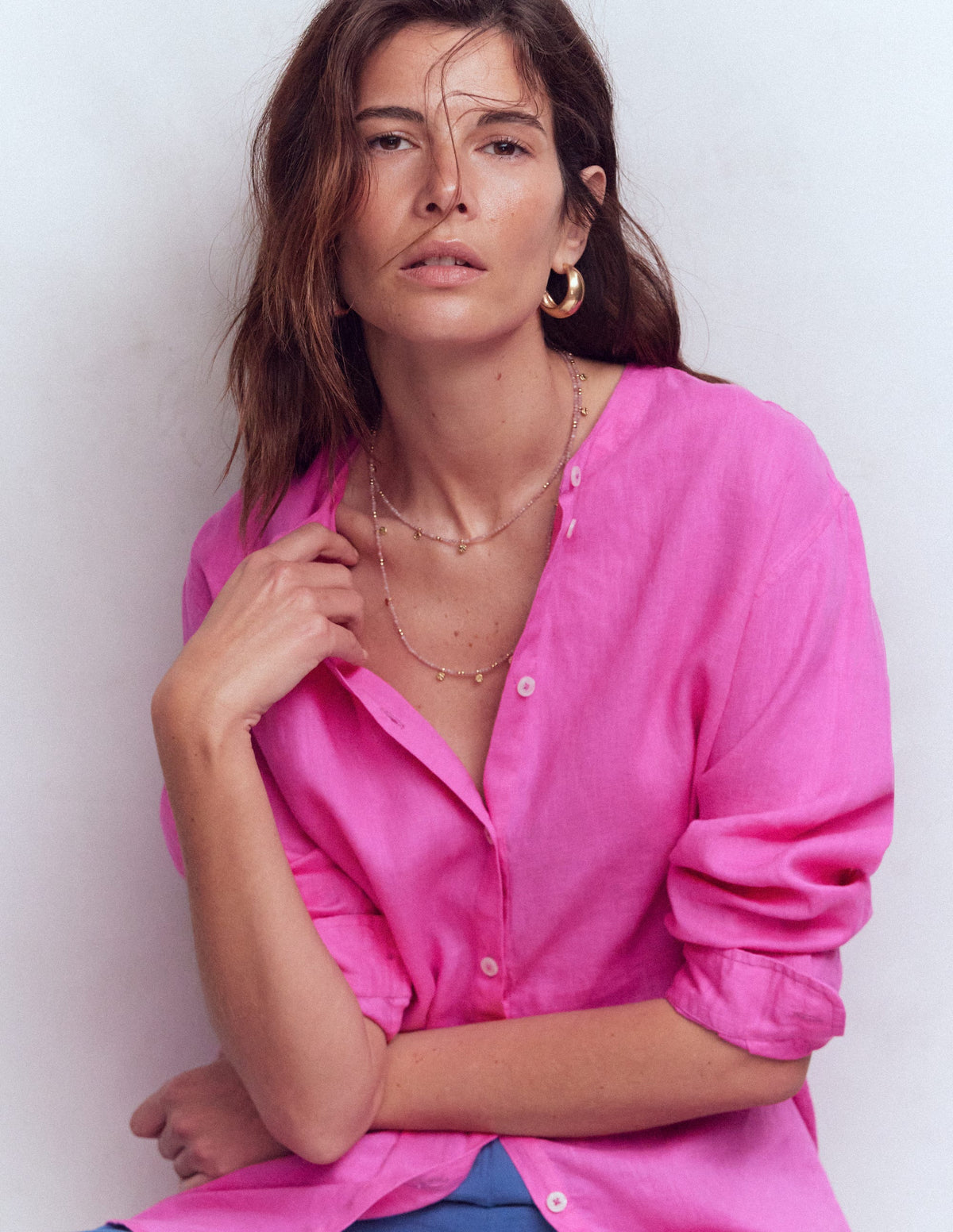 Zweireihige Perlenkette-ROSA-3