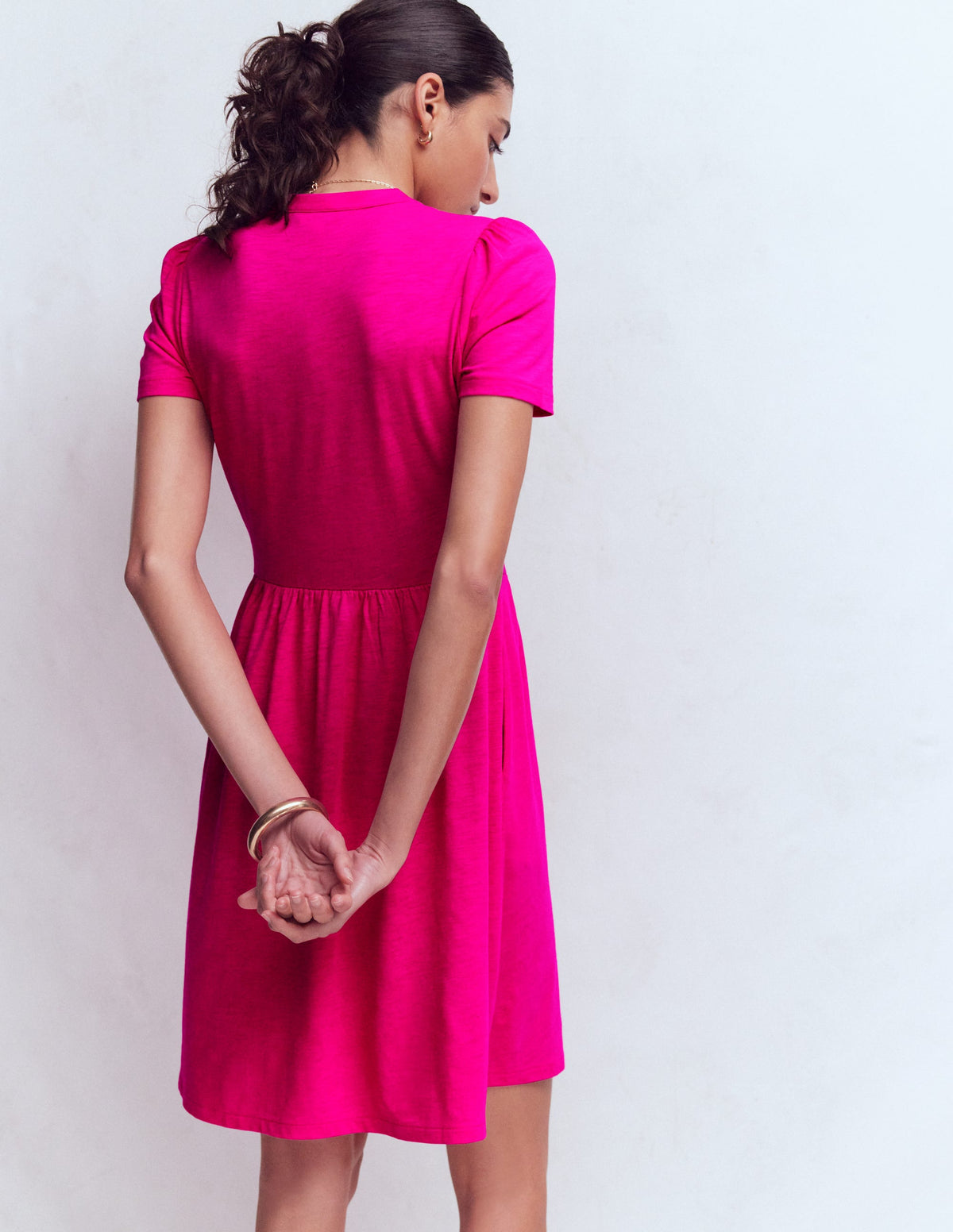 Naomi Kurzärmliges Kleid-Rosarot - Image 3