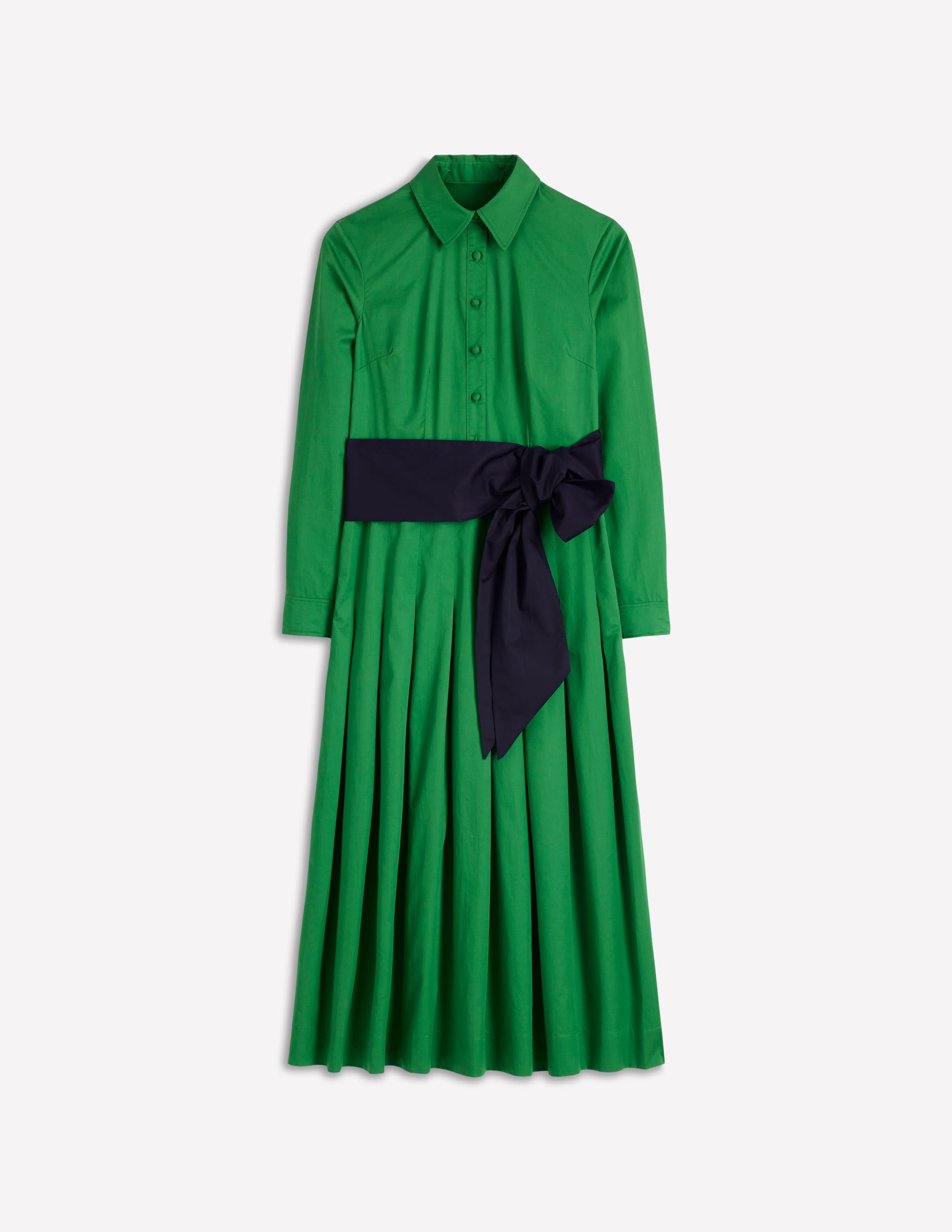 Plissiertes Maxikleid mit Schleife-Grün Marineblau - Image 6