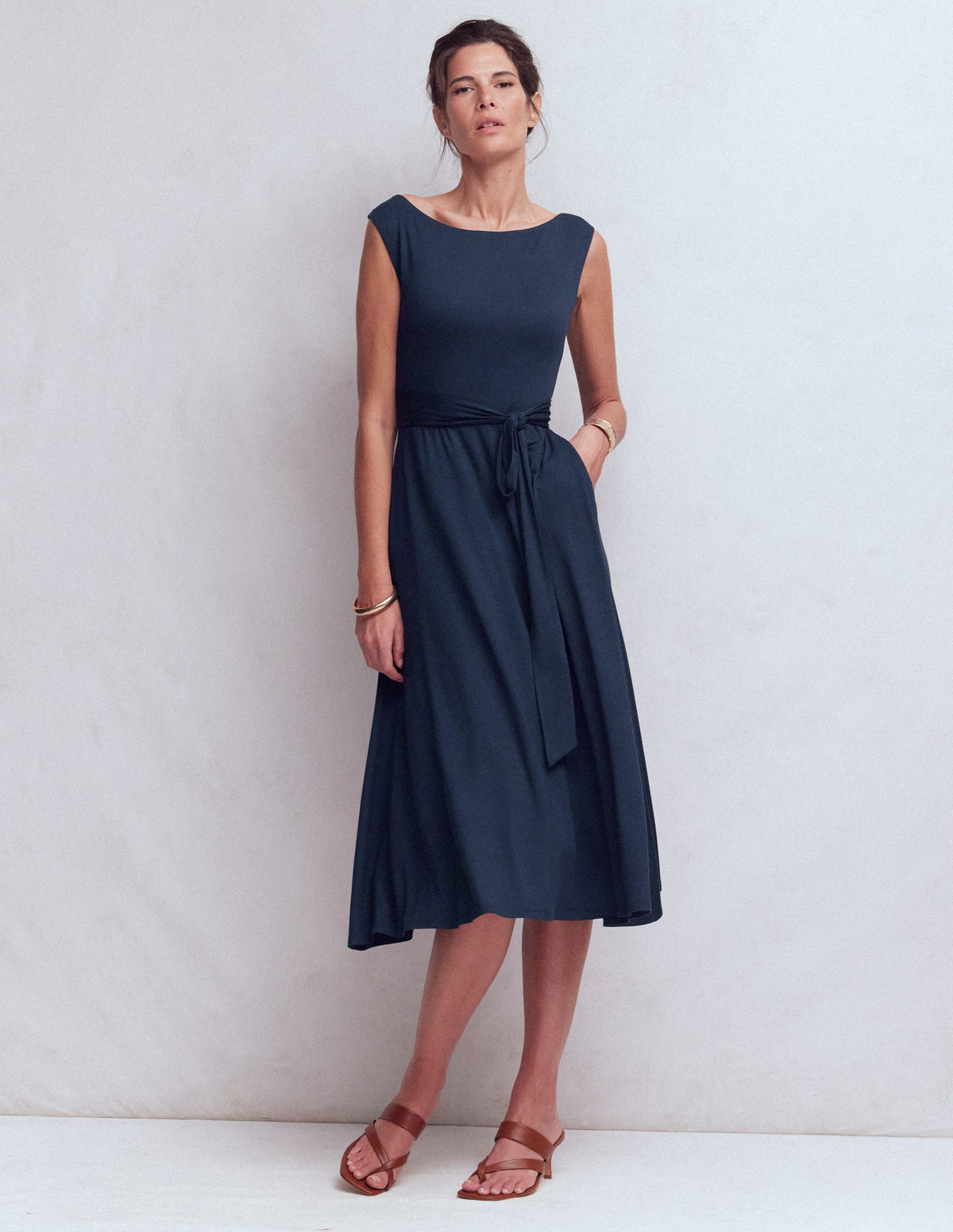 Tamsin Jersey-Midikleid-Marineblau - Image 4