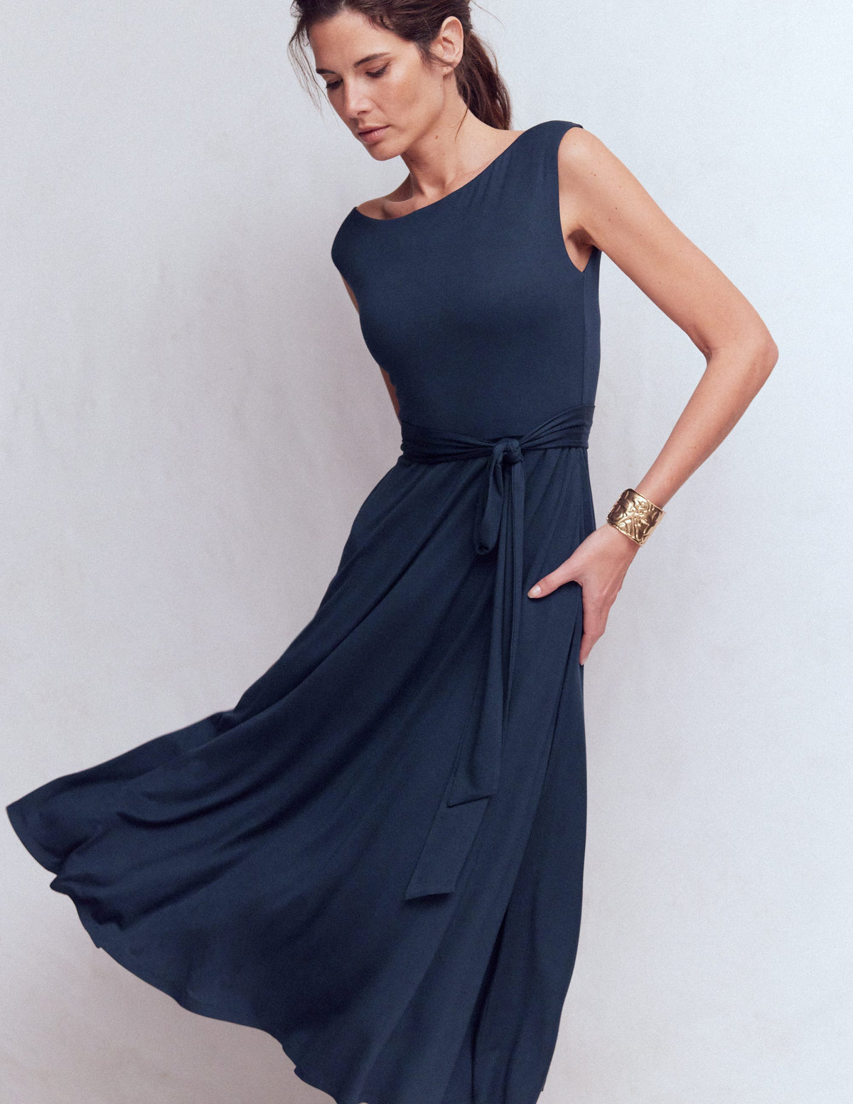 Tamsin Jersey-Midikleid-Marineblau - Image 5