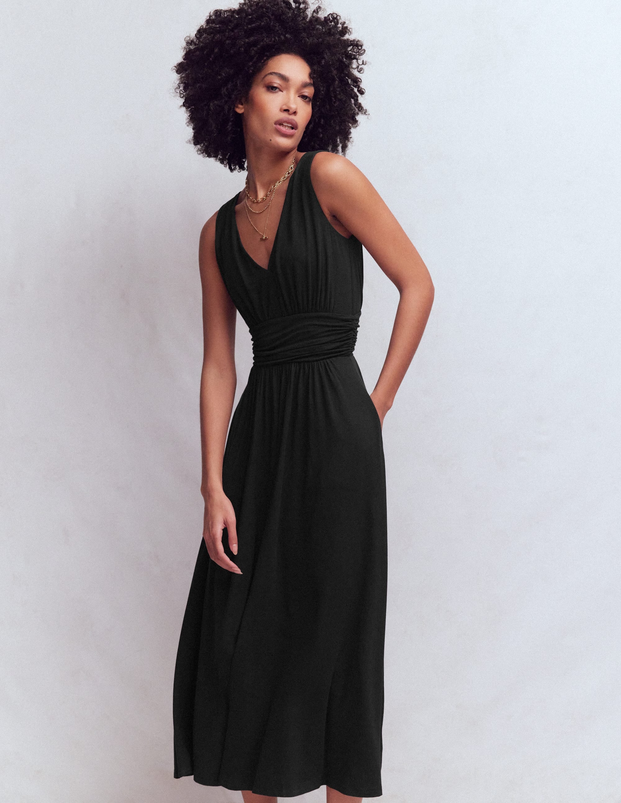 Elodie Jersey-Maxikleid-Schwarz - Image 1