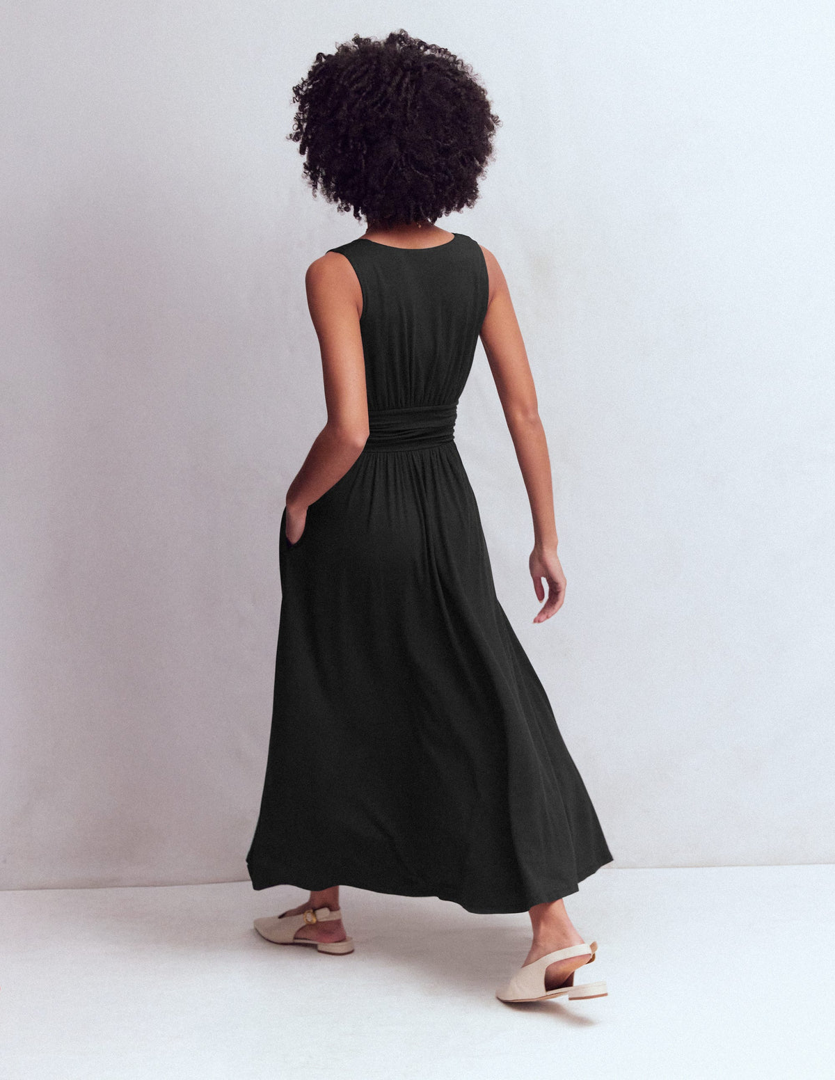 Elodie Jersey-Maxikleid-Schwarz-3