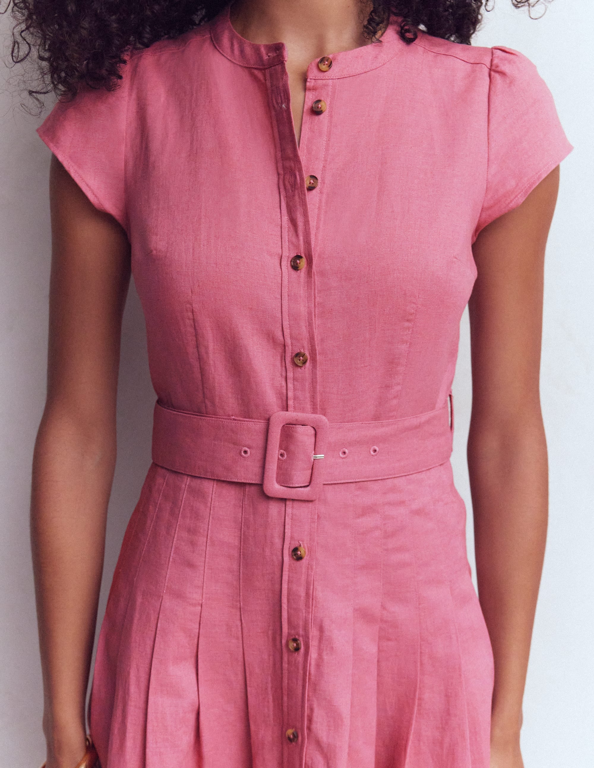 Arabella Kleid aus Leinenmischgewebe-Rosa Heide - Image 2
