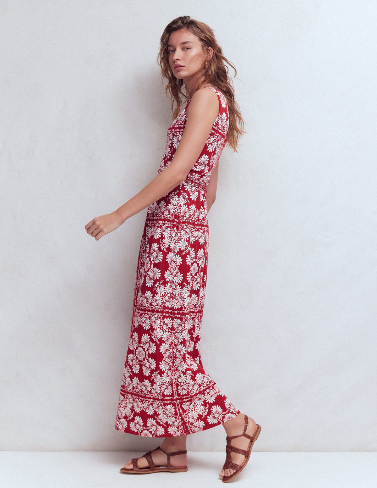Antonia Jersey-Maxikleid-Sattes Kastanienbraun, Botanischer Charme - Image 2