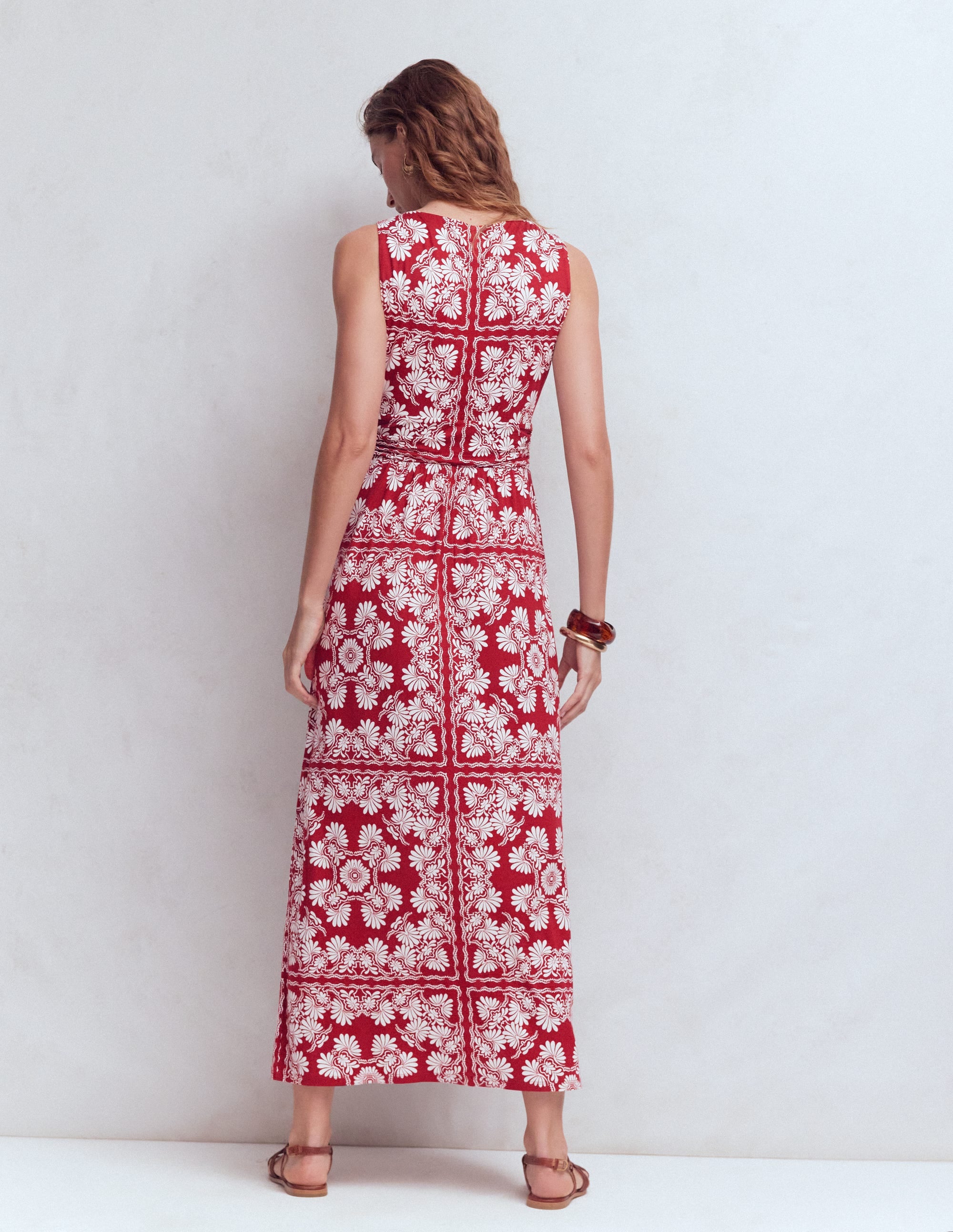 Antonia Jersey-Maxikleid-Sattes Kastanienbraun, Botanischer Charme - Image 4