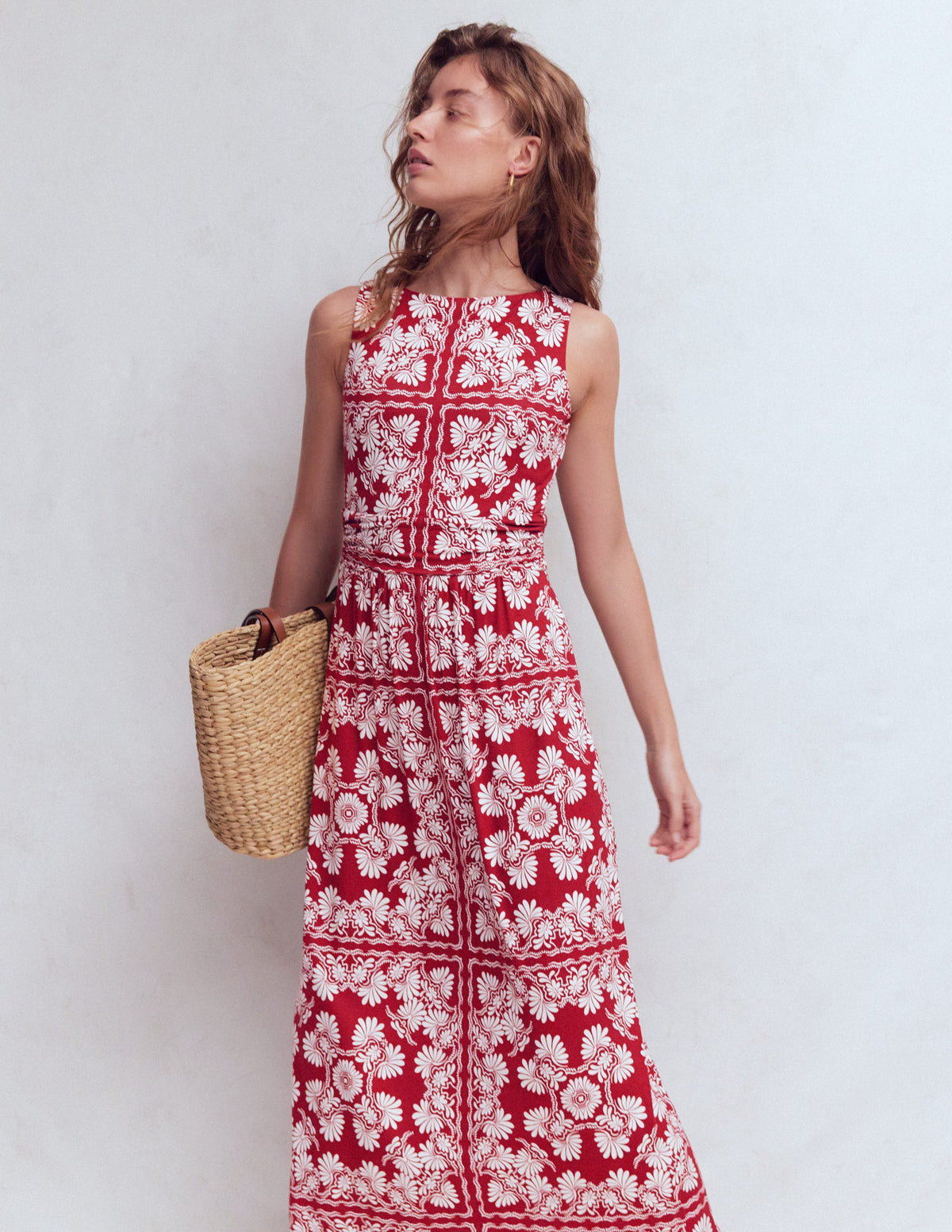 Antonia Jersey-Maxikleid-Sattes Kastanienbraun, Botanischer Charme-1