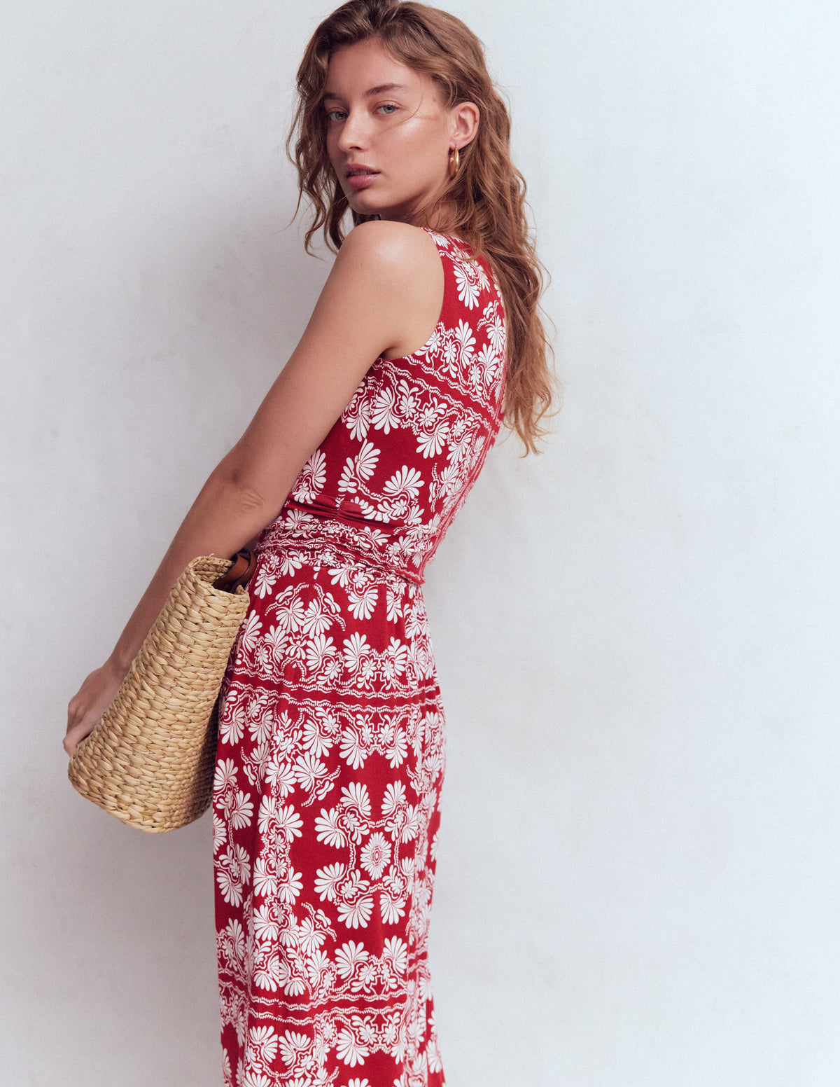 Antonia Jersey-Maxikleid-Sattes Kastanienbraun, Botanischer Charme - Image 5