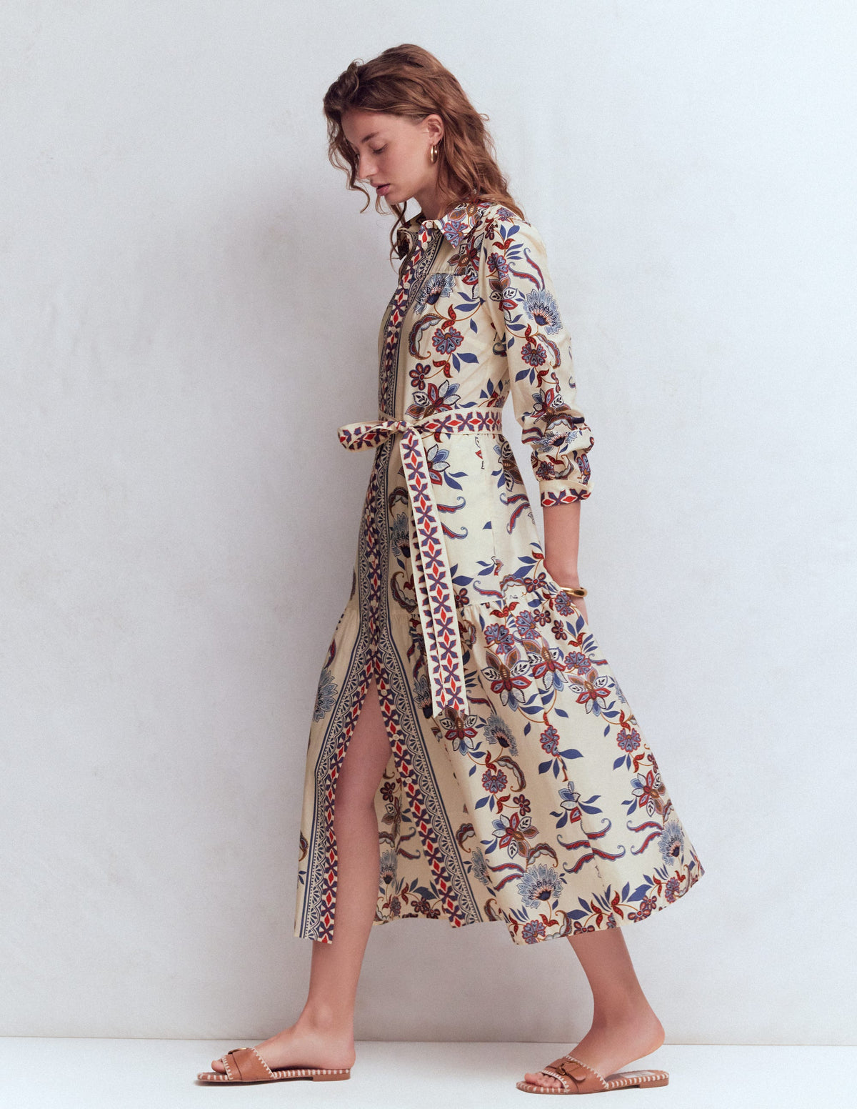 Ellie Maxi-Hemdblusenkleid aus Baumwolle-Eleganter Blütendruck - Image 4