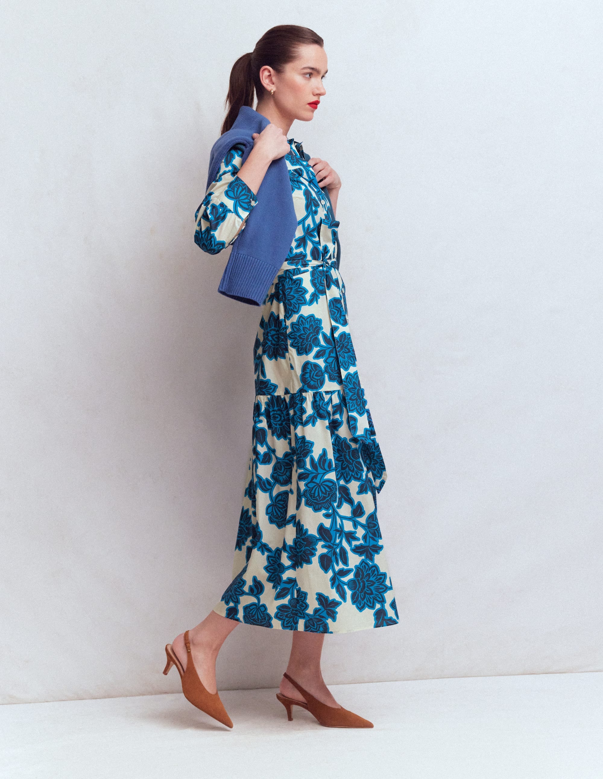 Ellie Maxi-Hemdblusenkleid aus Baumwolle-Naturweiß Blumenrausch - Image 2